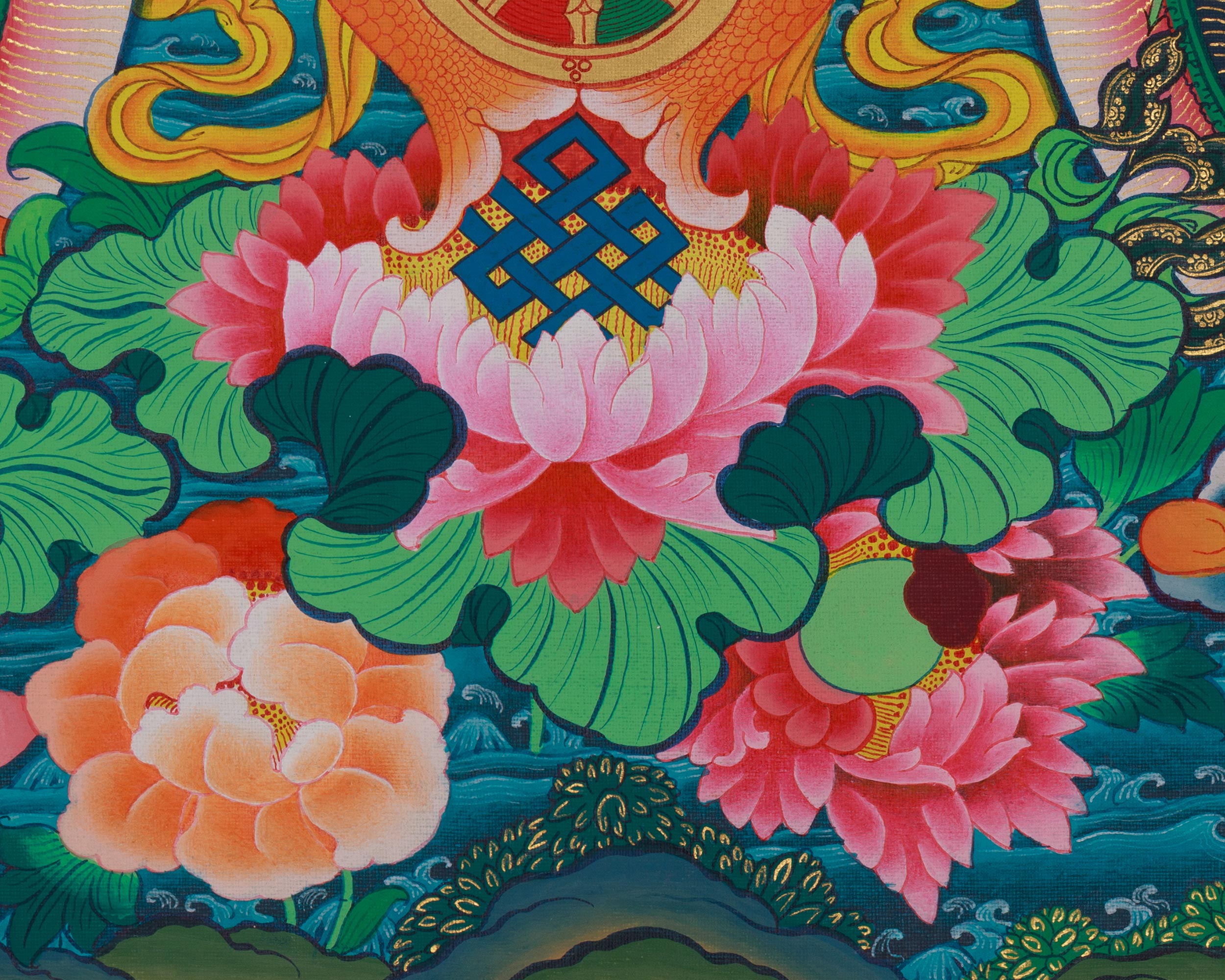 Long Life Amitayus Buddha Thangka | Deity of Infinite light and Compassion