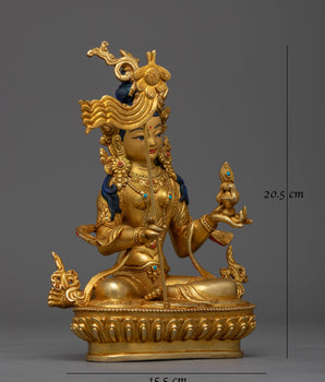Mandarava 24K Gold-Gilded Statue | A Symbol of Devotion and Enlightenment