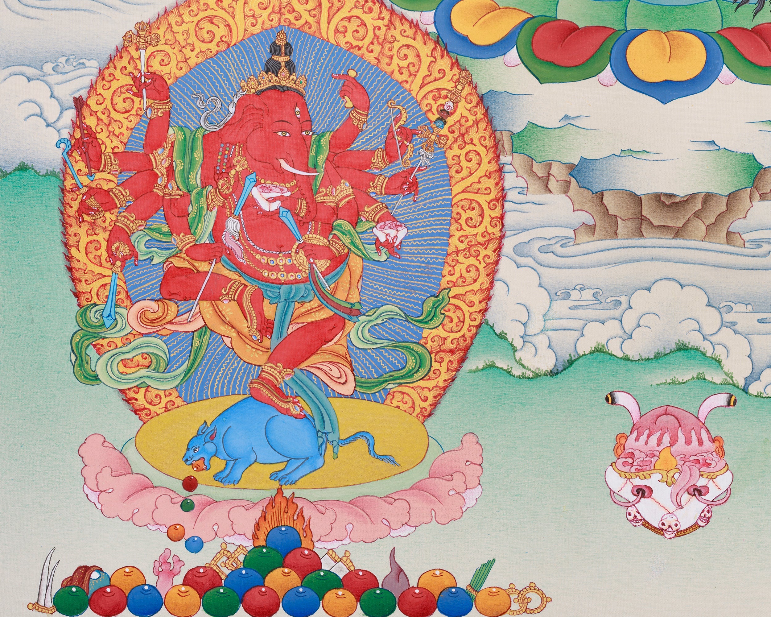 Kurkulla With Ganesha and Takiraja | The Divine Trio of Wisdom, Prosperity, and Spiritual Protection