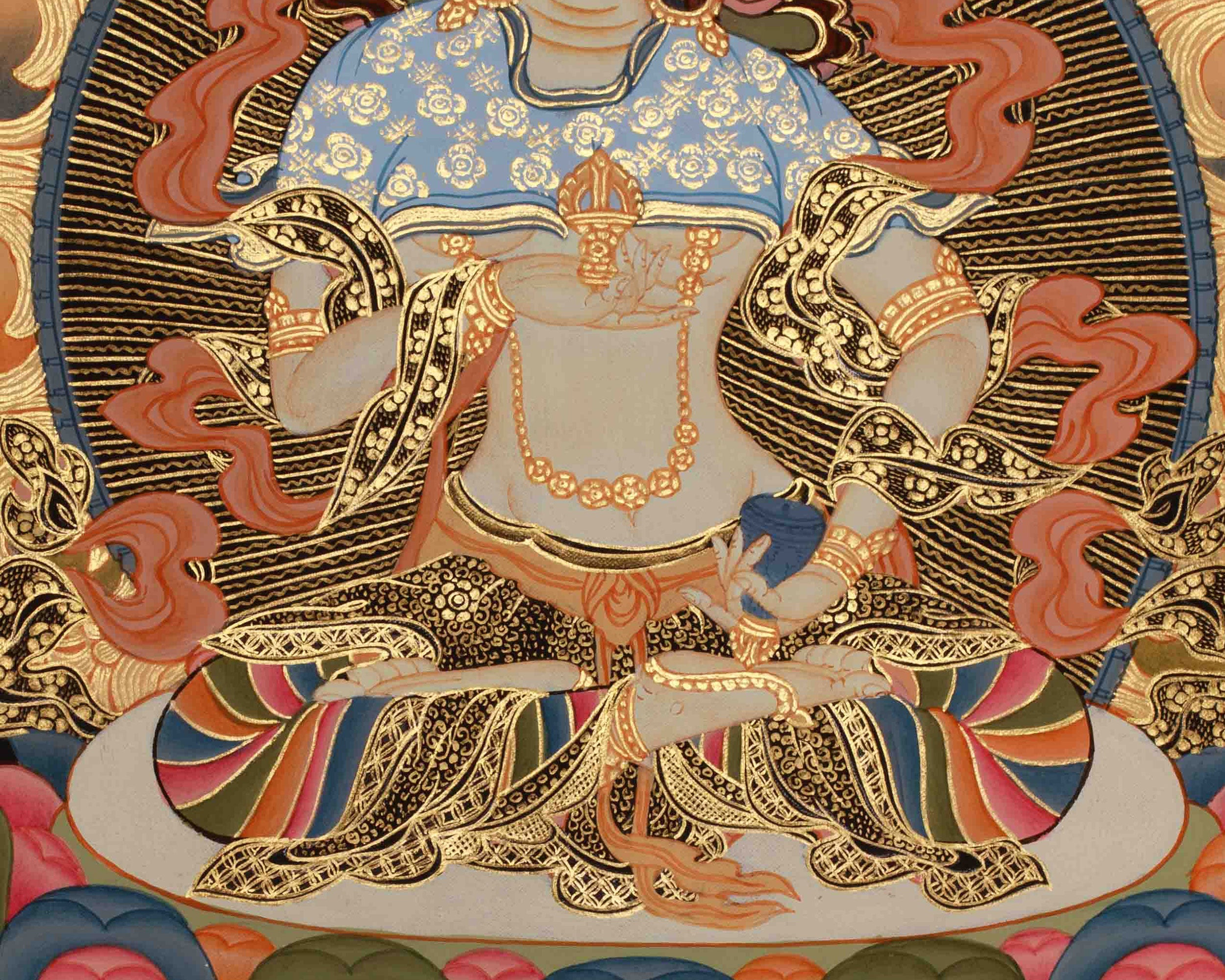Vajrasattva Tibetan Thangka | Buddhist Purification Deity