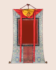 Traditional White and Red Khadi Silk Brocade