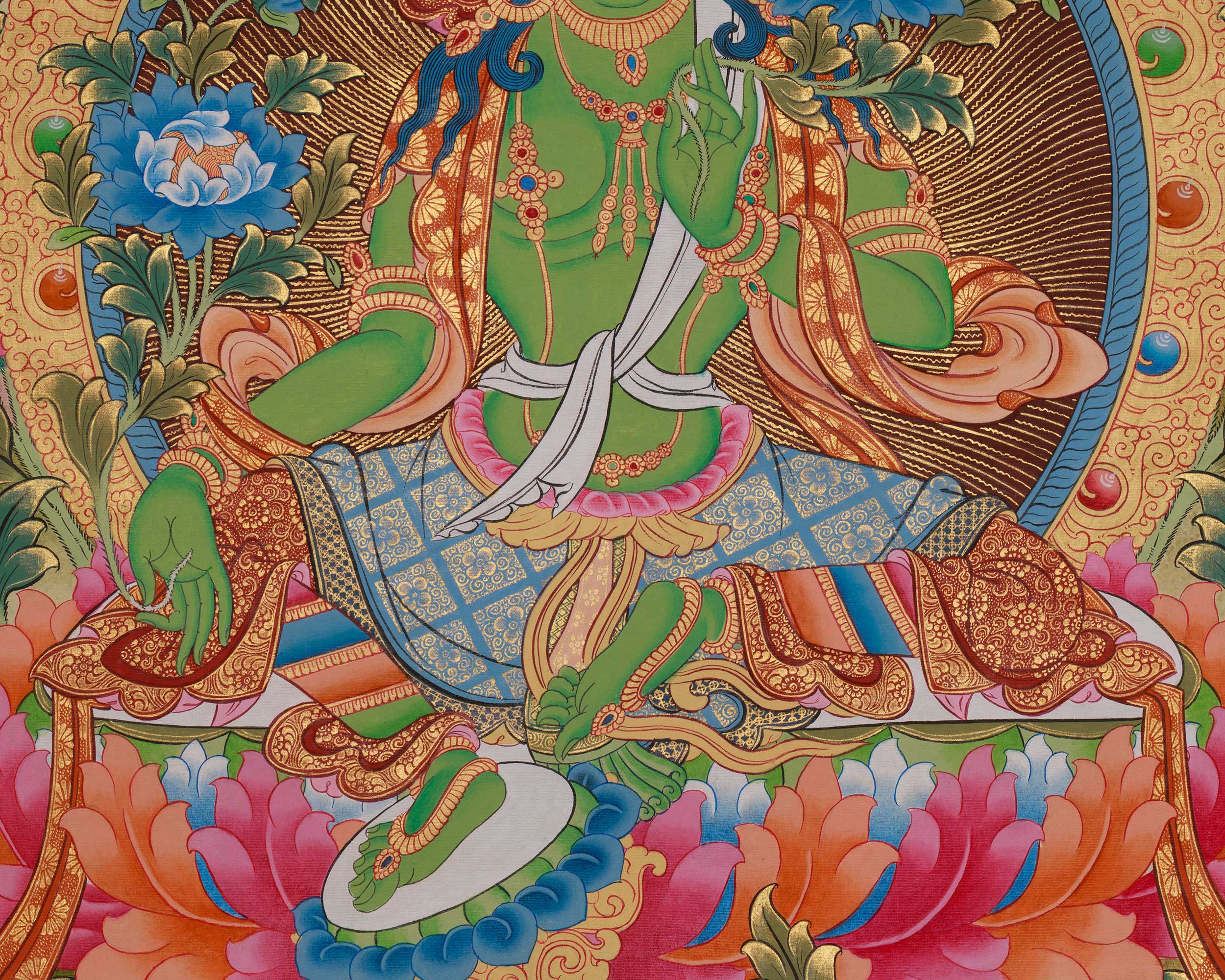 Vajrayana Deity Green Tara Art | Mother of Liberation | Swift Compassion Deity