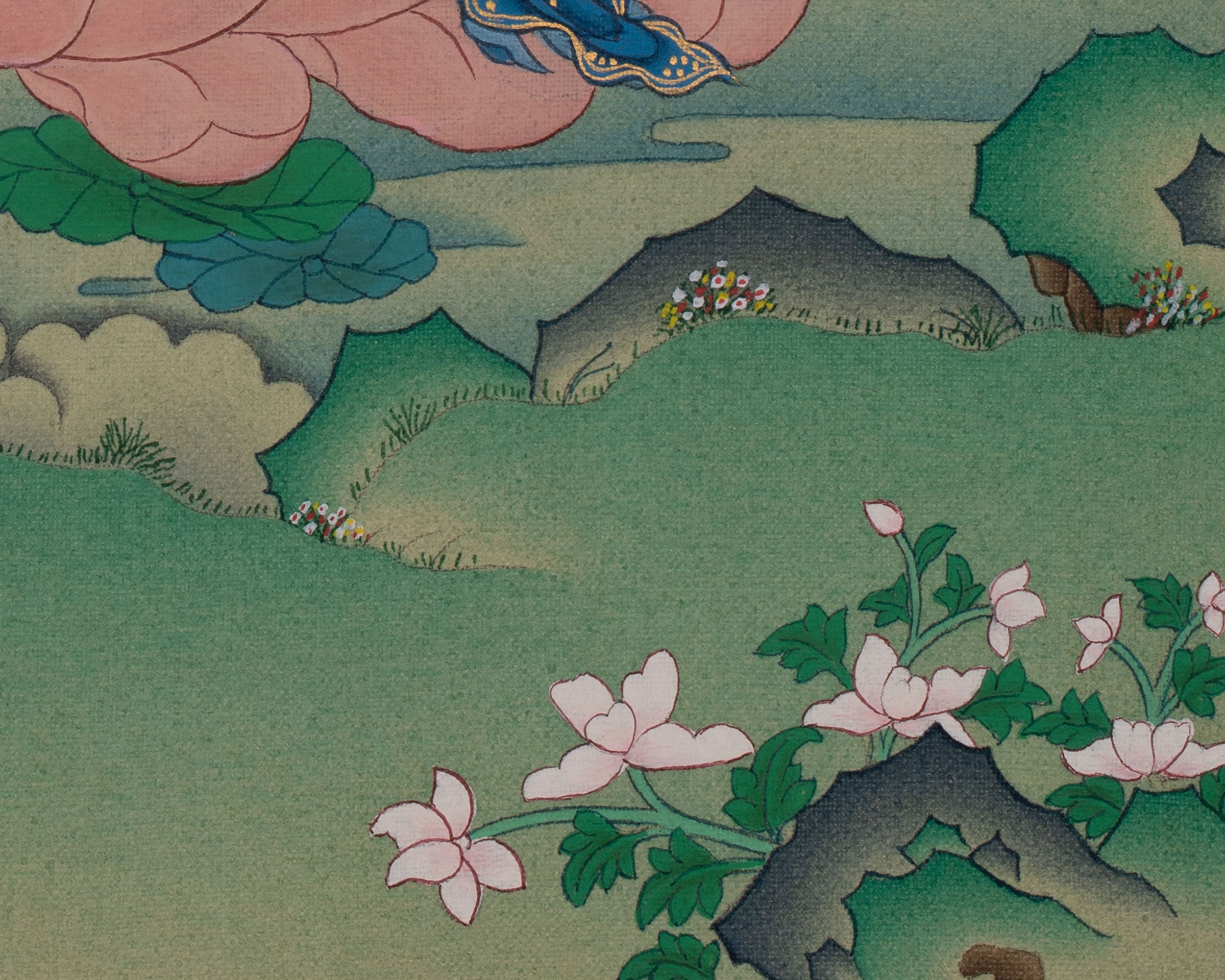 Traditional Buddha Amitayus Thangka | Longevity, Wisdom, and Enlightened Blessings