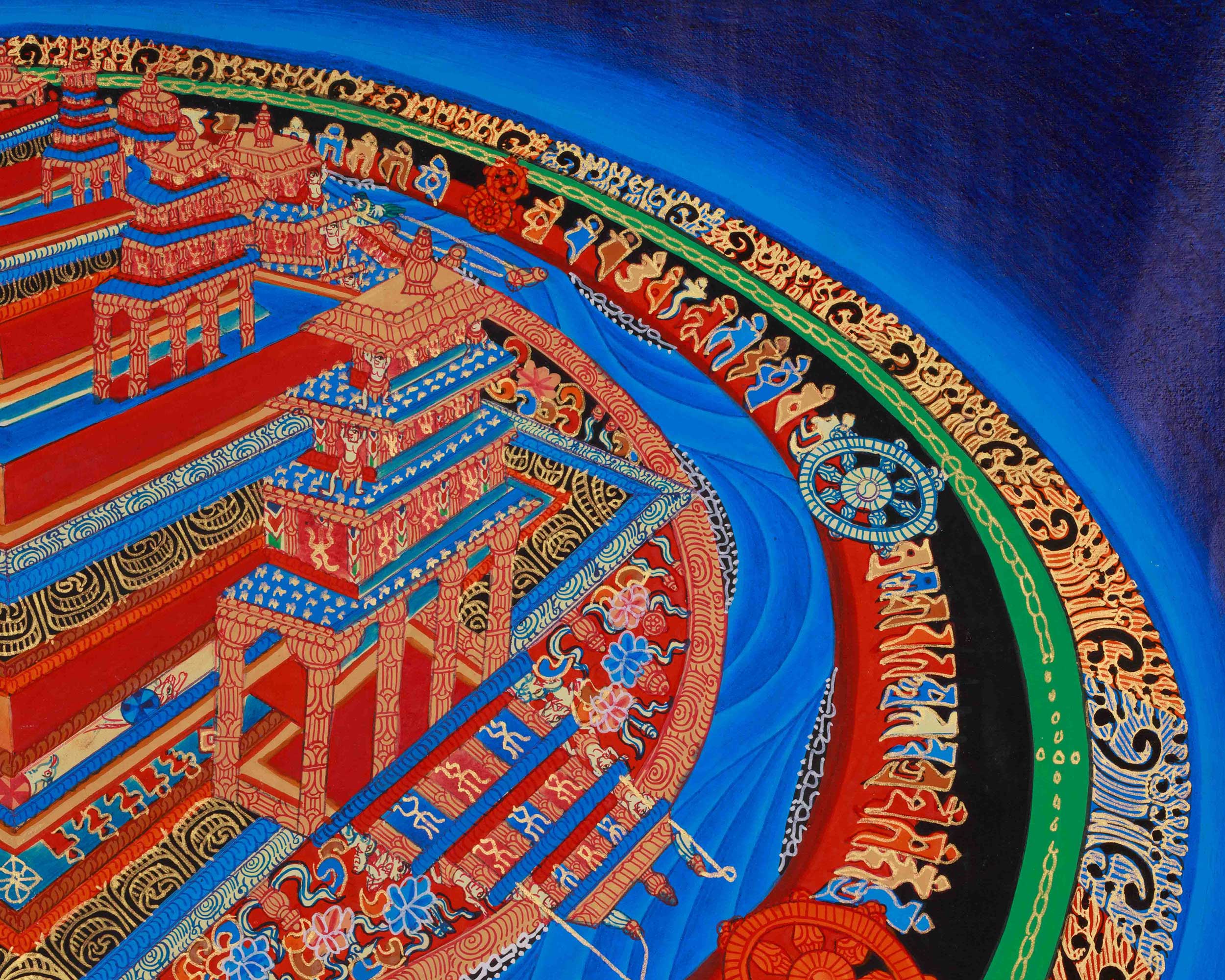 Traditional Three-Dimensional Kalachakra Mandala | The Divine Palace of Enlightenment