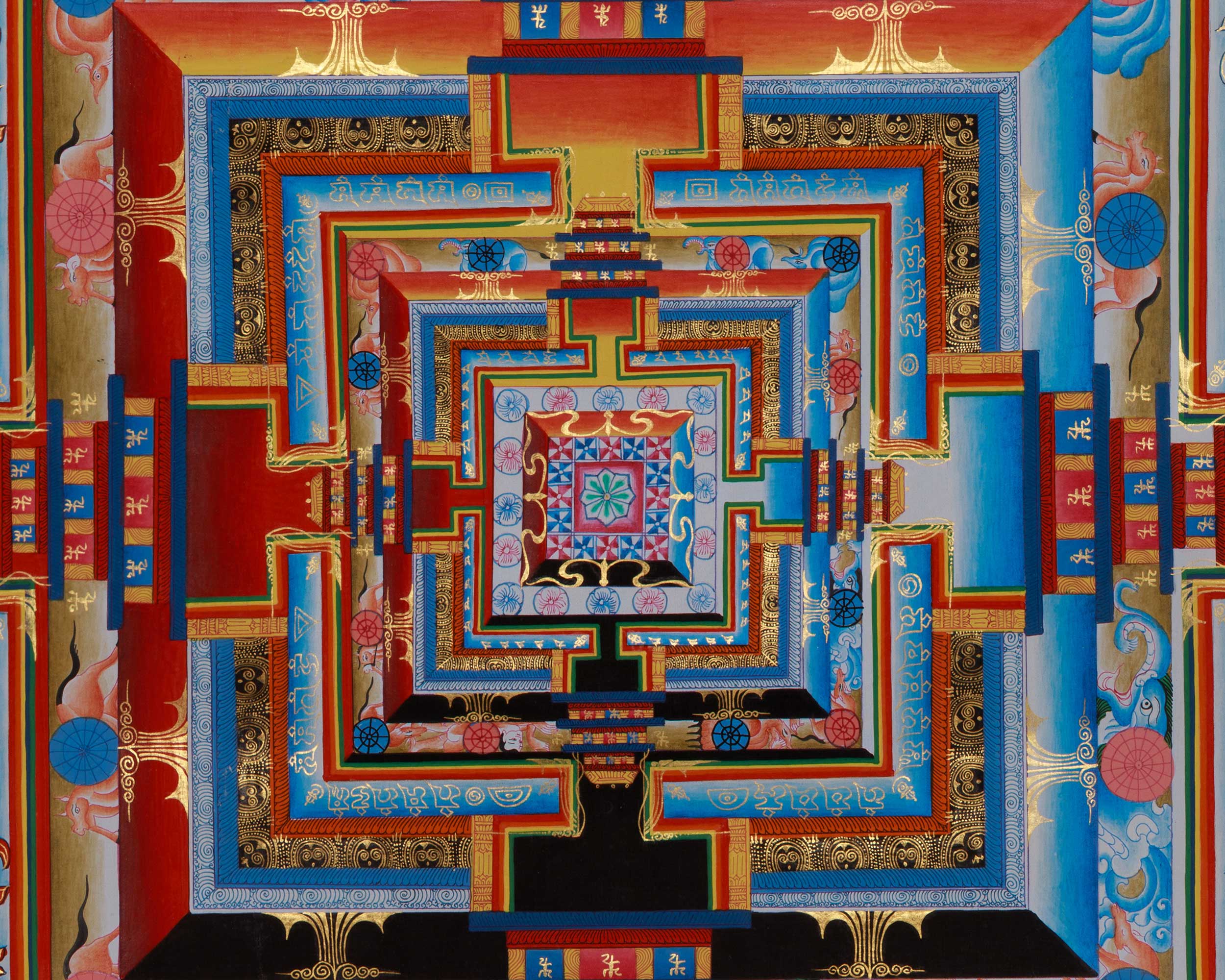 Spiritual Kalachakra Mandala Art | Sacred Geometry Painting | Hand Painted Himalayan Meditation Altar