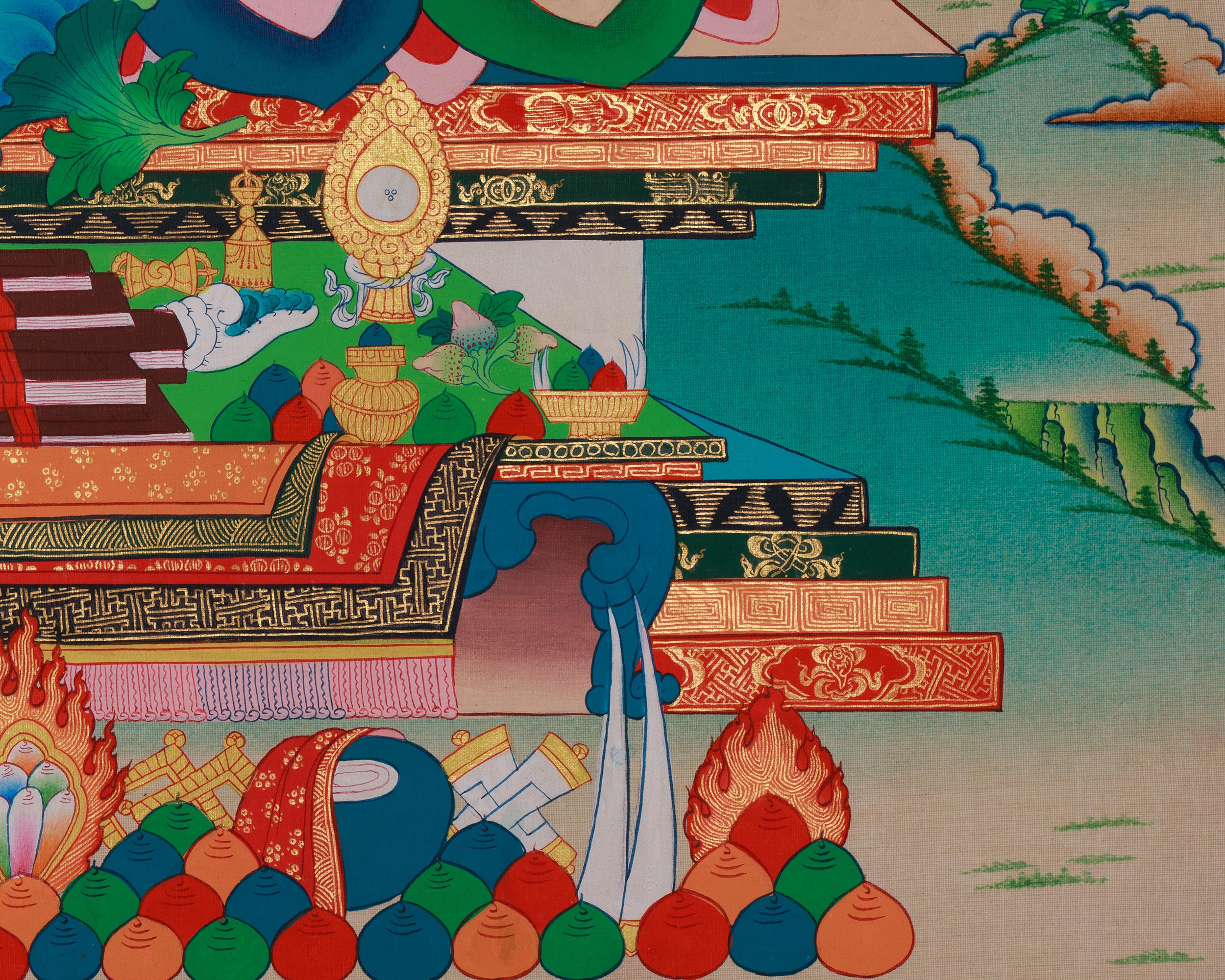 Spiritual Wealth Deity Dzambhala Thangka | Icon of Prosperity