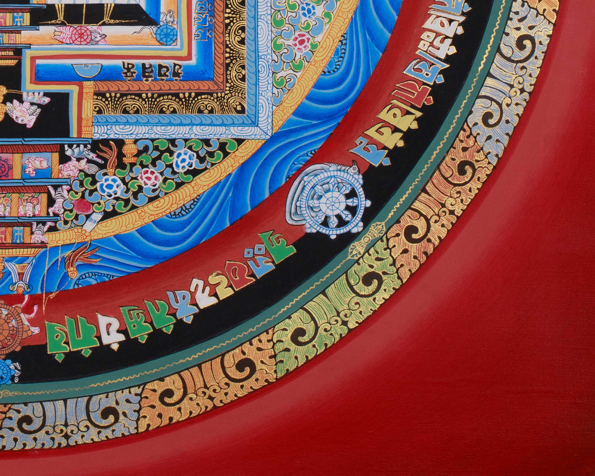 Himalayan Kalachakra Mandala Artwork | Wheel of Time Thangka