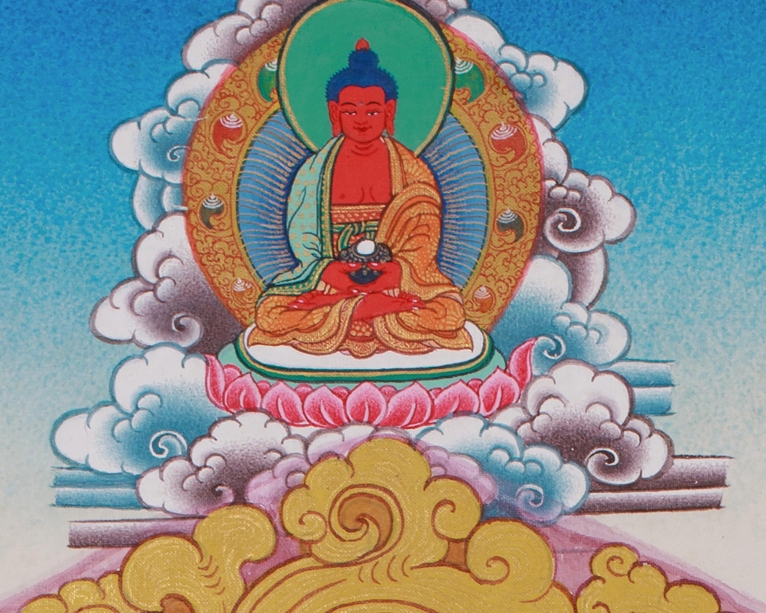 Unique Black Dzambhala Painting | Wealth Deity in Blue Hues