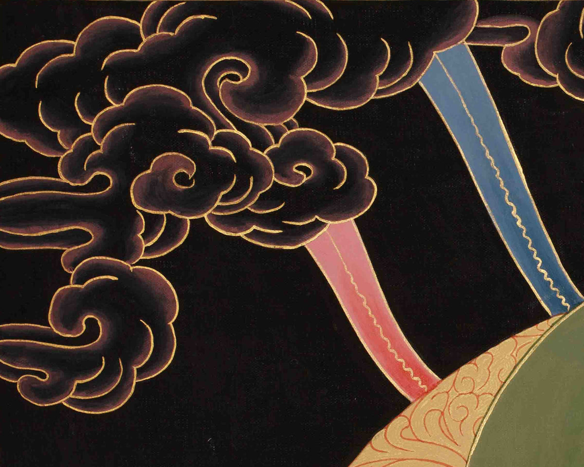 Vajrayana Buddhist Guru Rinpoche Thangka | Guru Padmasambhava Art | Meditation & Spiritual Altar