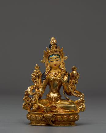 Bodhisattva Green Tara Copper Statue 