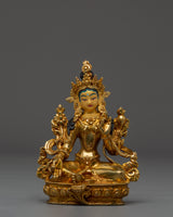 Bodhisattva Green Tara Copper Statue 