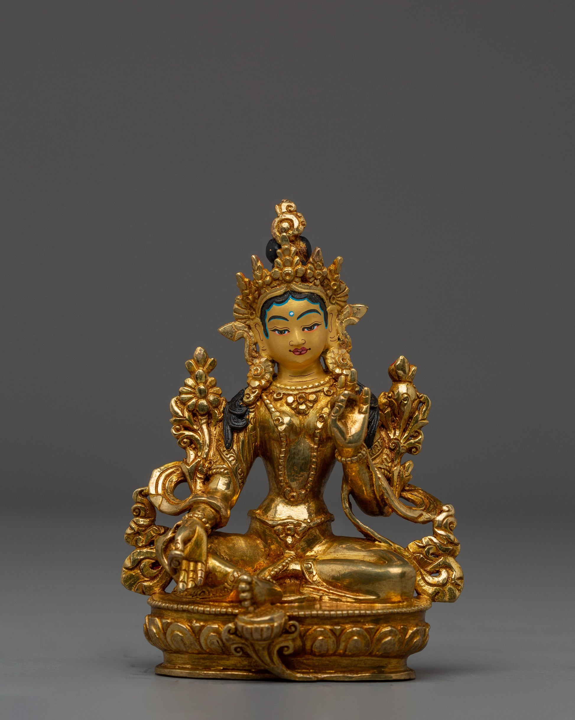Bodhisattva Green Tara Copper Statue 
