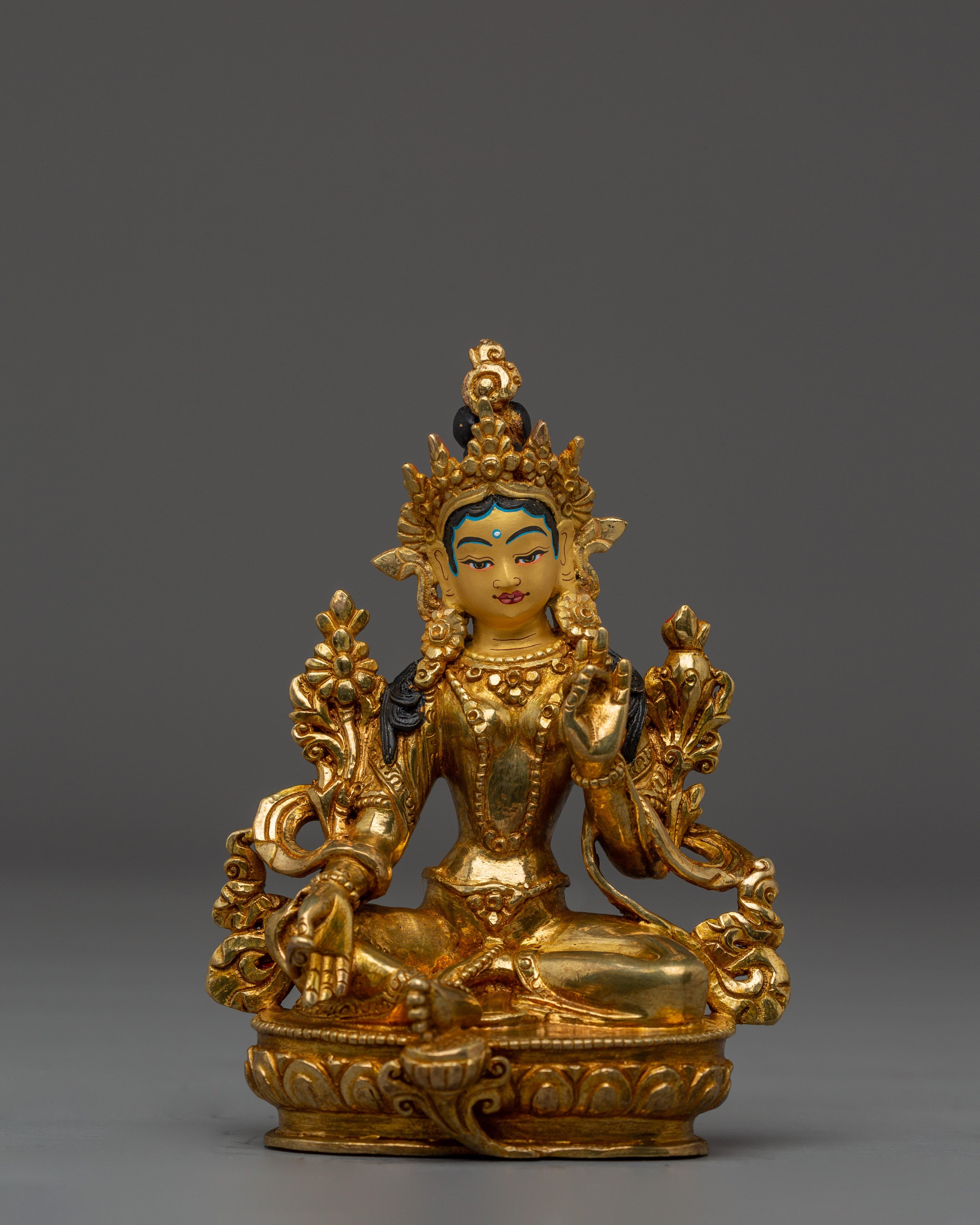 Bodhisattva Green Tara Copper Statue 