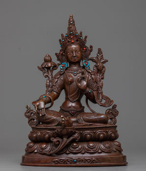 green-tara-oxidized statue