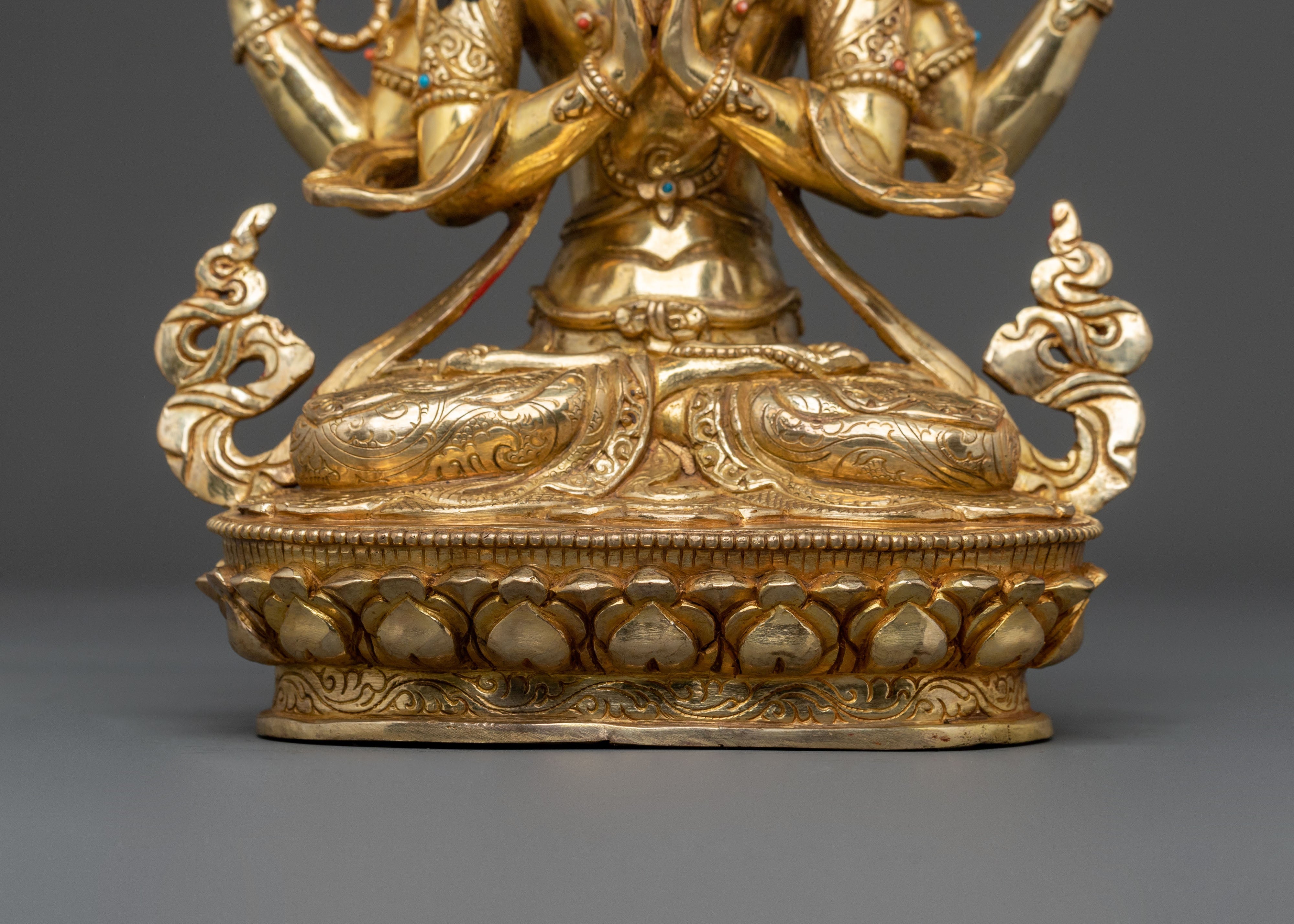 Four Armed Chenrezig Bodhisattva Statue | Himalayan Buddhist Art