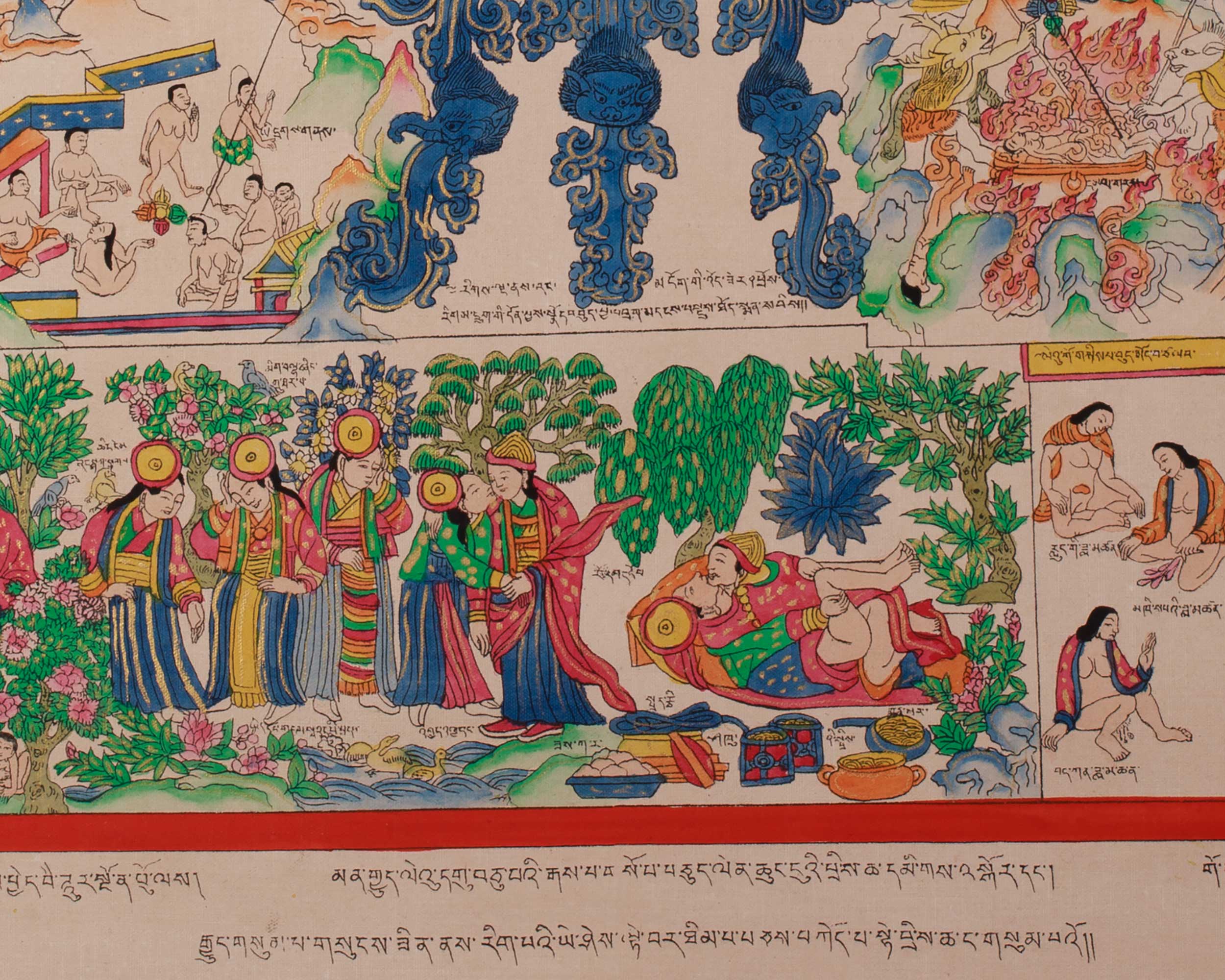 Cosmos of Healing Tibetan Thangka | Meditation and Devotional Artwork