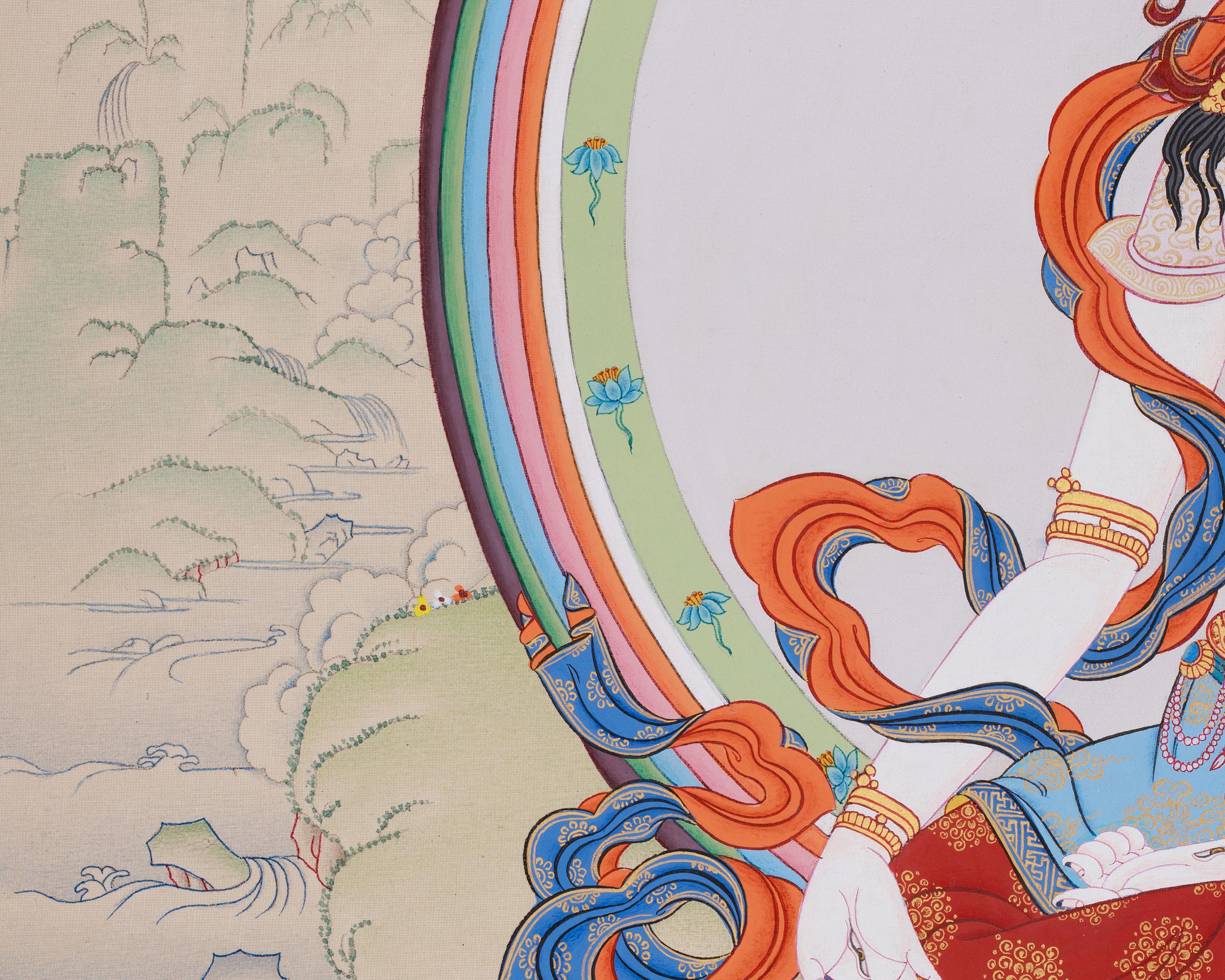 Bodhisattva White Tara Painting | Tibetan Goddess of Compassionate Healing