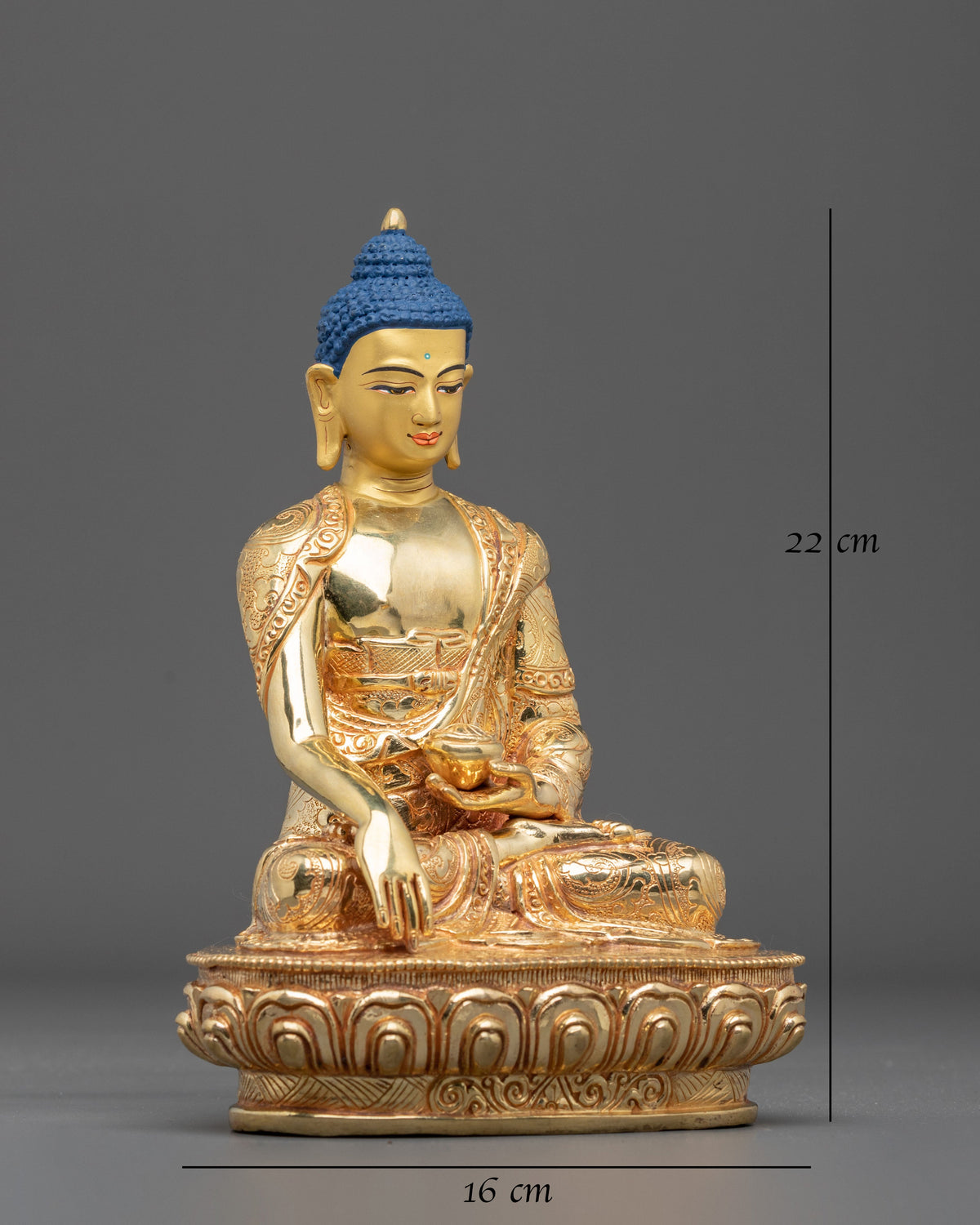 Namo Altar Shakyamuni Buddha Figurine | Gold Plated Buddhist Sculpture