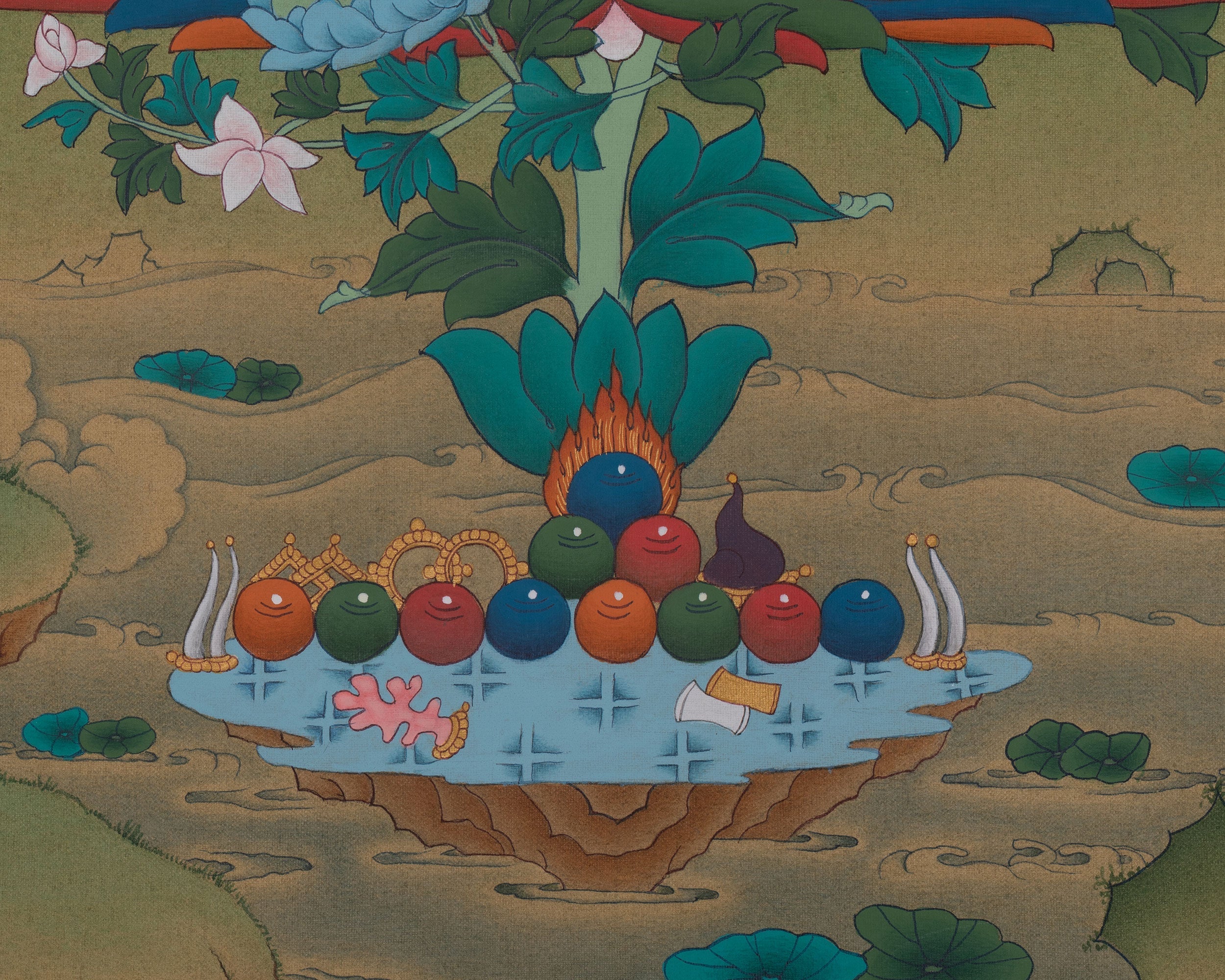 Goddess Green Tara Tibetan Thangka | Buddhist Artwork of Compassion and Protection