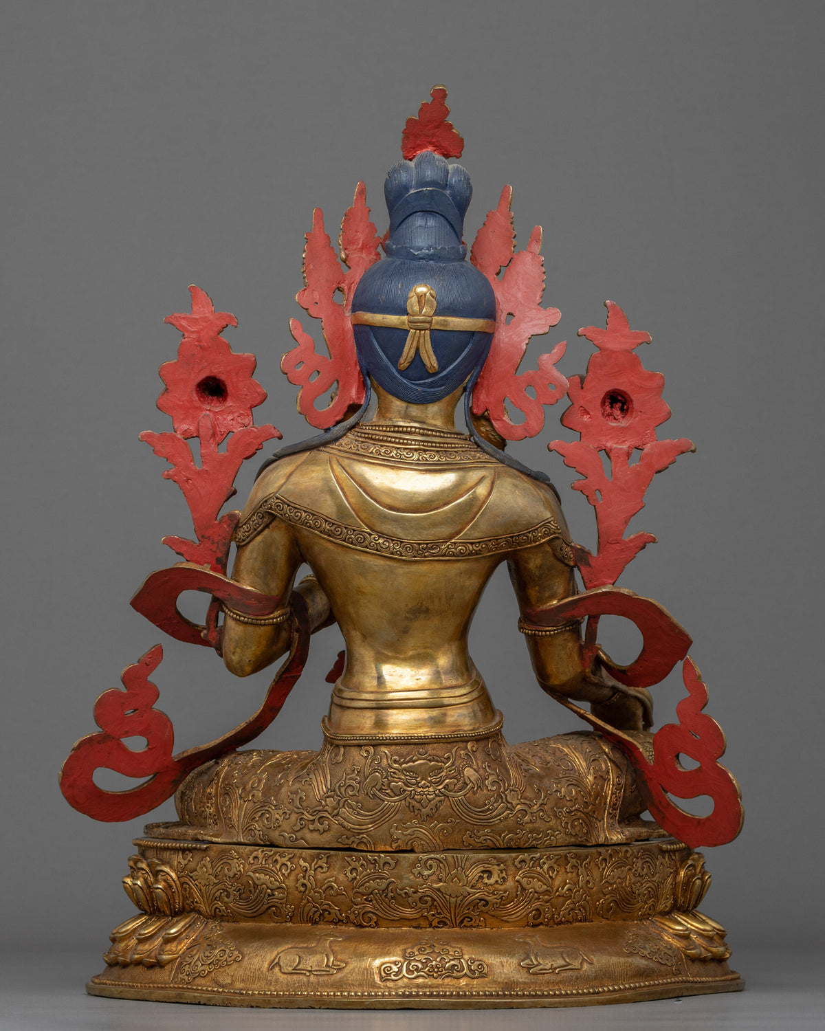 Green Tara Gold Plated Statue | Female Buddha of Compassion