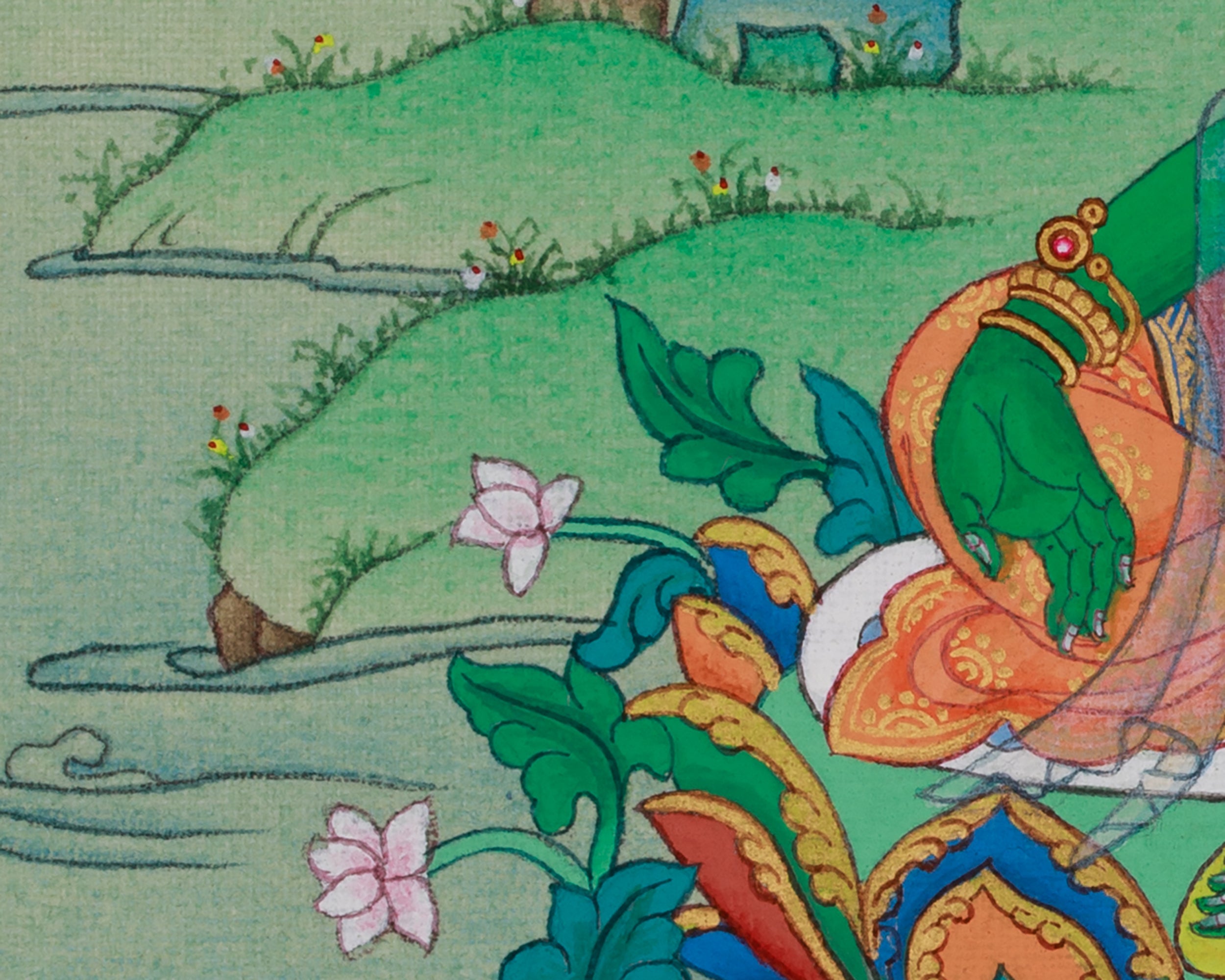 Buddhist Thangka of Green Tara | Compassion, Swift Protection, and Blessings