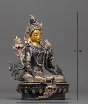 Oxidized Green Tara Figurine | Symbol of Compassion and Wisdom