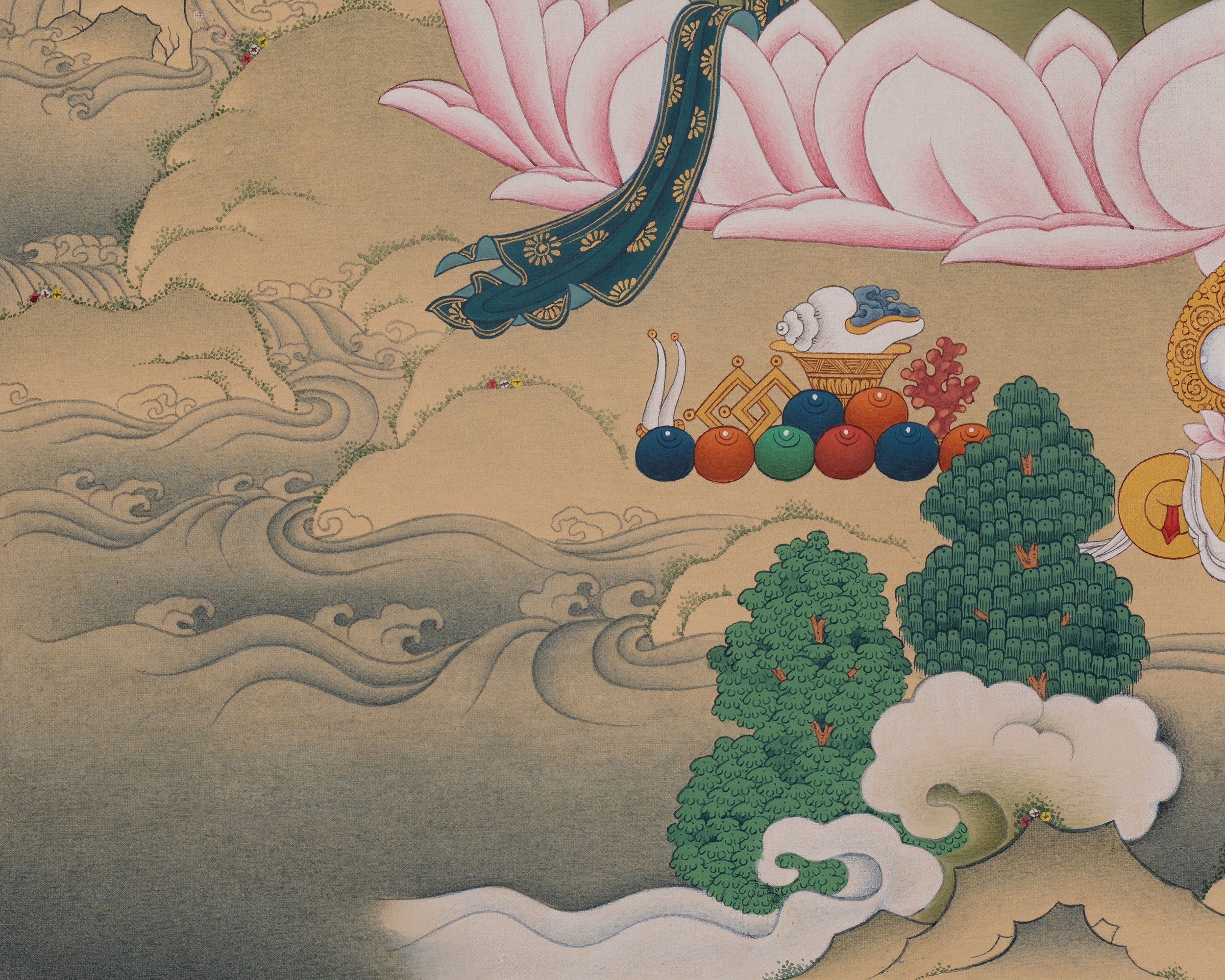 White Tara Longevity Thangka Art | Seven Eyed Deity | Pure Compassion