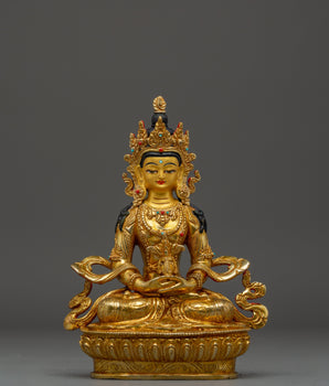 Healing Deity Amitayus Artwork | Traditional Himalayan Statue