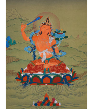 Hand-Painted Manjushri Thangka