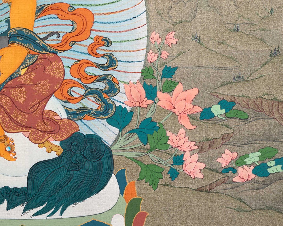 5 Jambhala Thangka Print | Buddhist Wealth Deity, Dzambhala | Artwork for Prosperity and Success