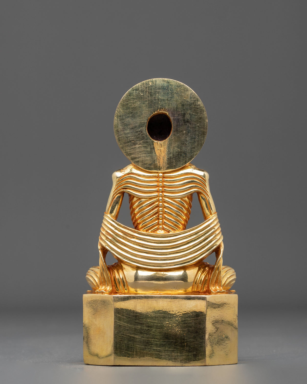 Fasting Buddha Meditation Statue | 24K Gold Gilded Buddhist Sculpture
