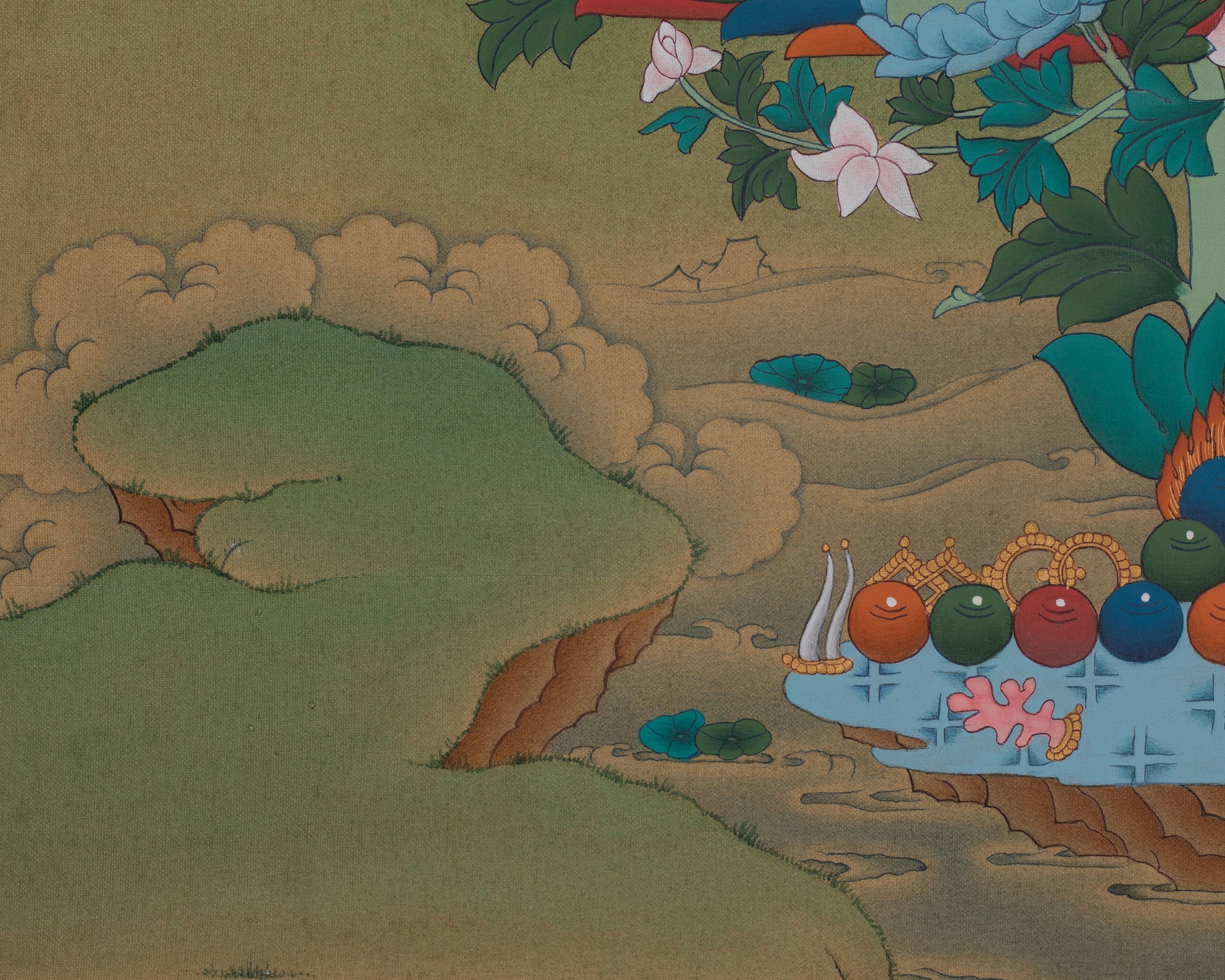 Goddess Green Tara Tibetan Thangka | Buddhist Artwork of Compassion and Protection