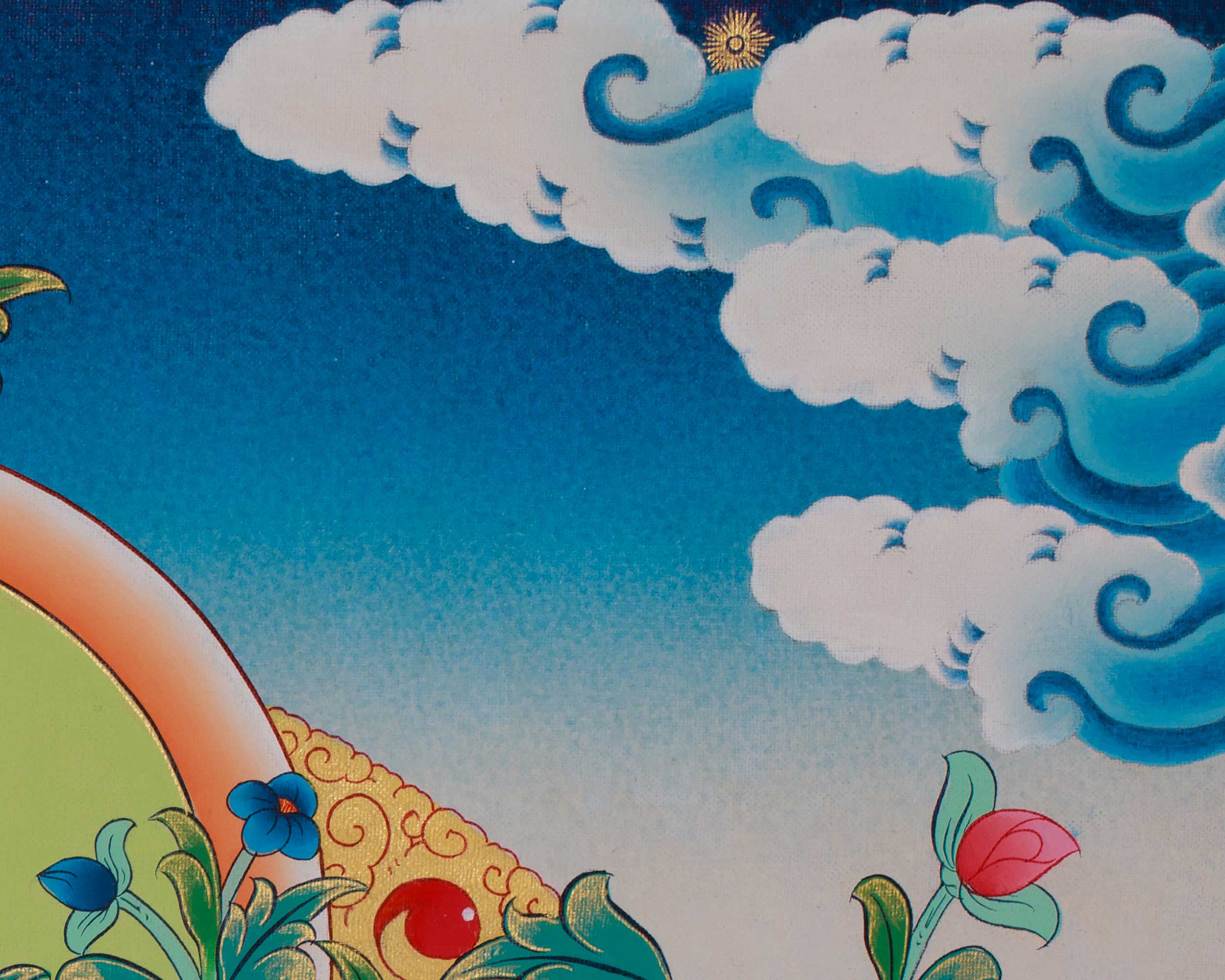 Himalayan Thangka of White Tara | Seven-Eyed Deity | Tibetan Buddhism