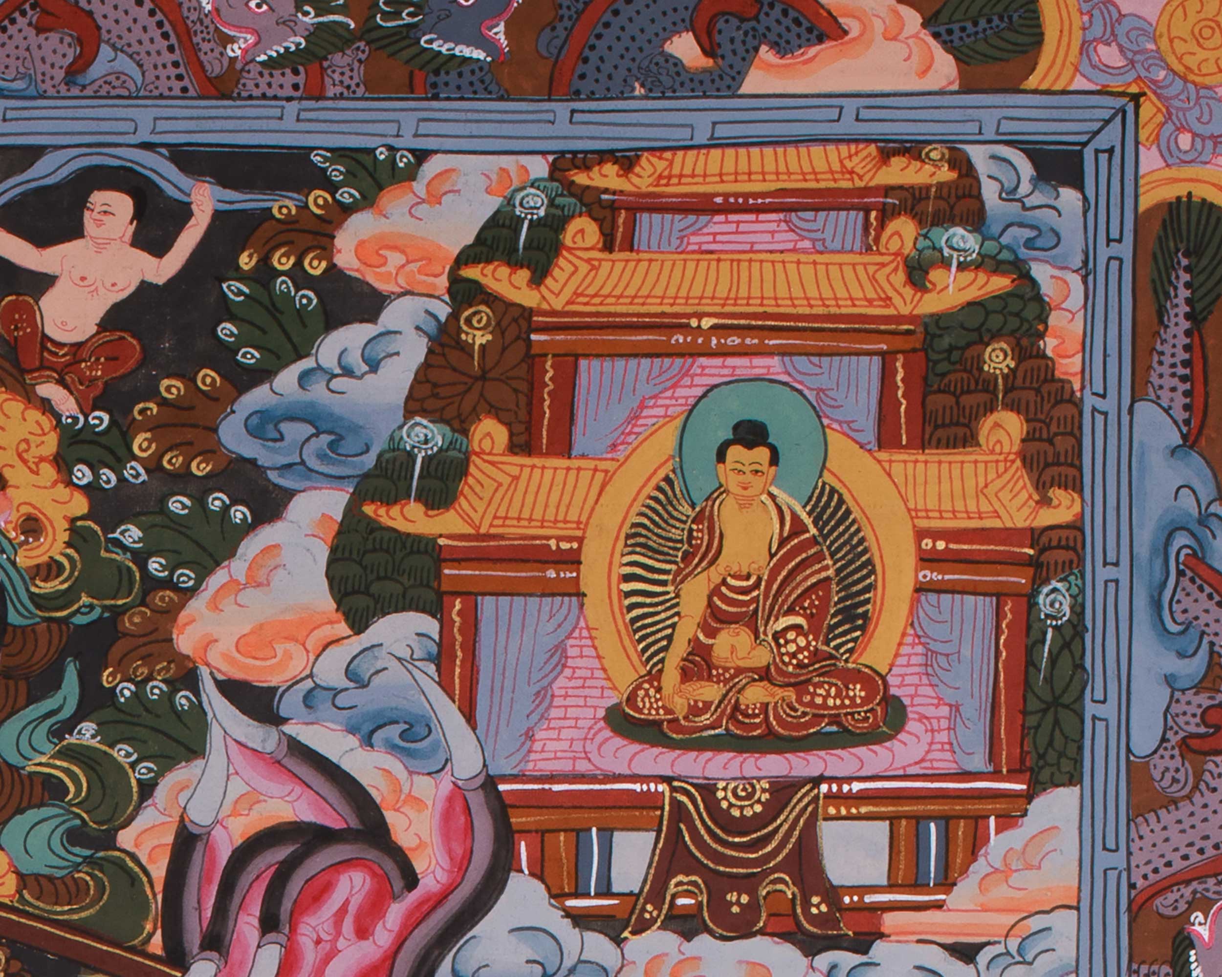 Wheel of Life Buddhist Art | Sacred Tibetan Bhavachakra Painting