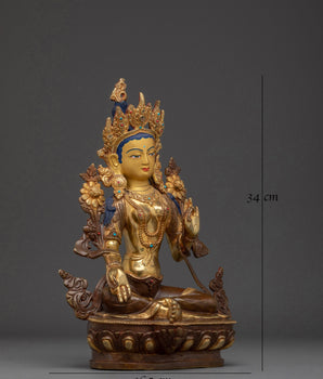 Religious Art of Green Tara | Seven Eyed Deity