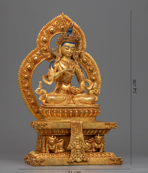 Traditionally Hand-Sculpted Vajrasattva Chant Sculpture | Tibetan Dorje Sempa Figurine
