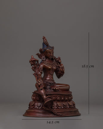 7.3 Inches Small Green Tara Statue