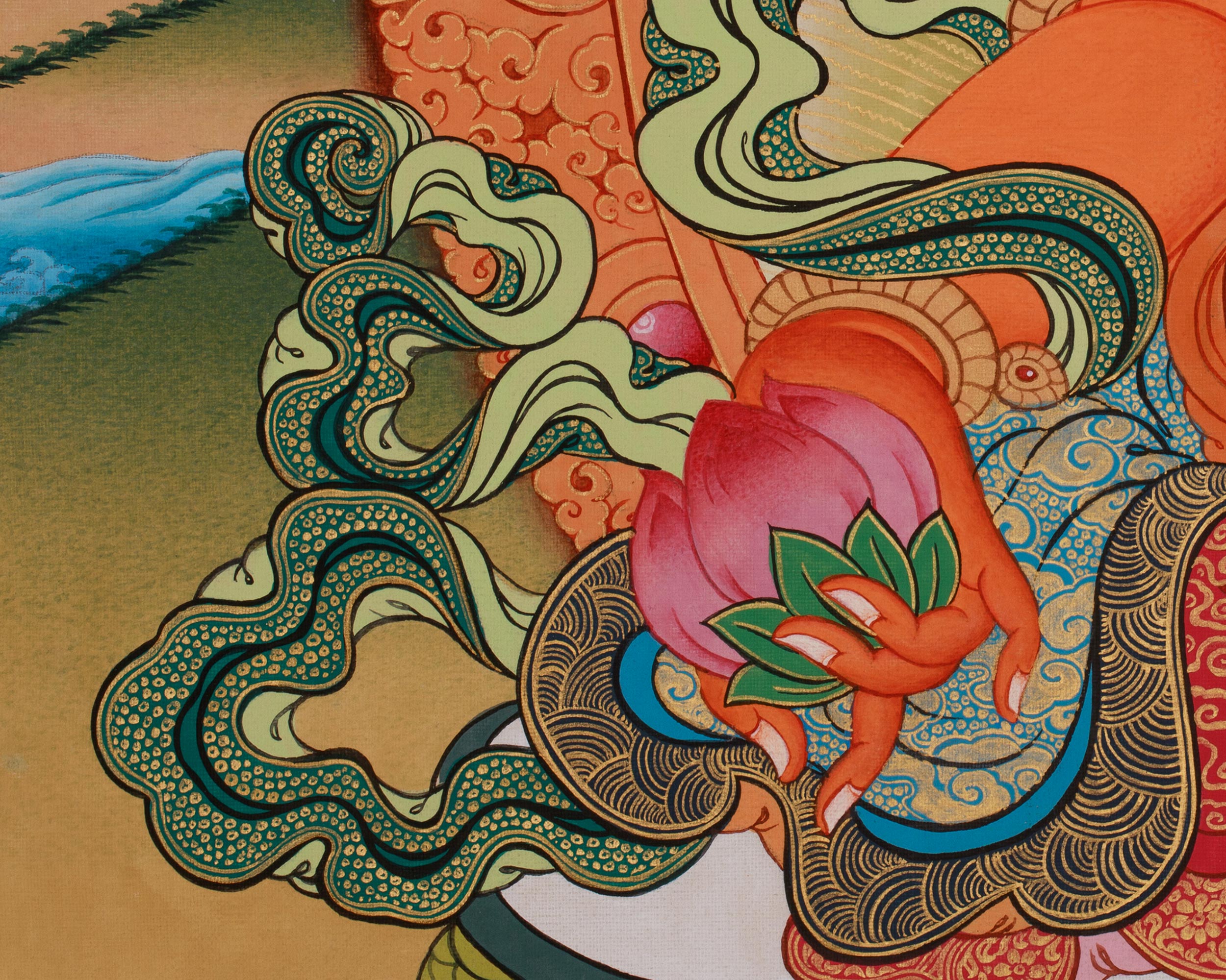 Tibetan Deity Dzambhala Thangka | Embodiment of Prosperity