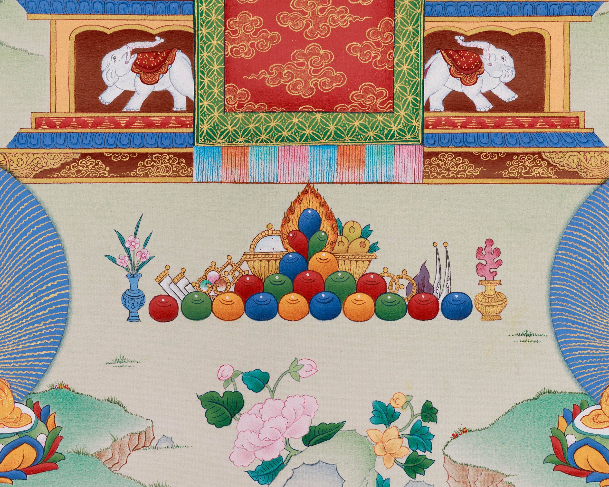 Tibetan Eight Medicine Buddha | A Sacred Thangka of Healing and Protection