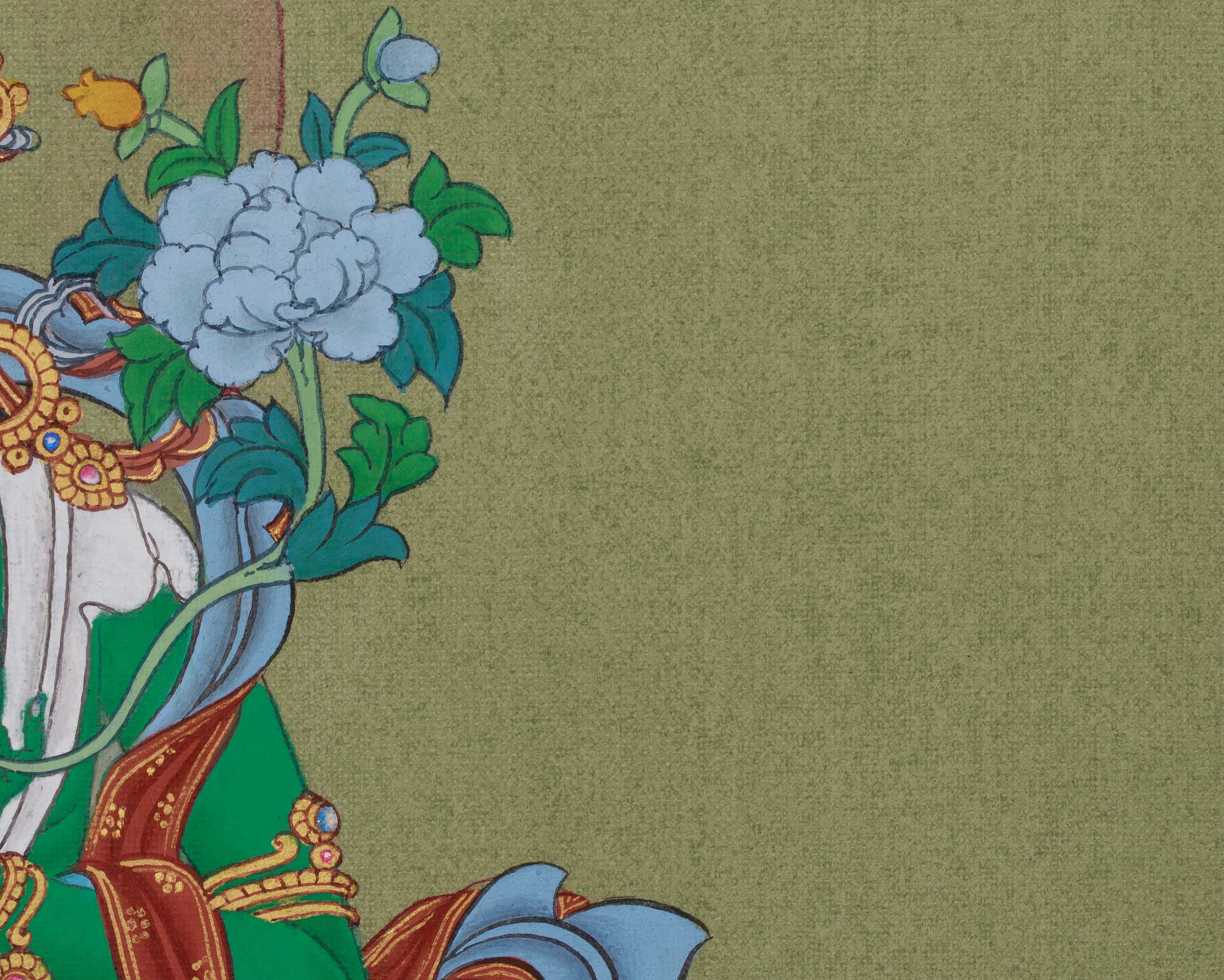 Tibetan Thangka of Shyama Tara | Embodiment of Compassion and Swift Aid | Green Tara
