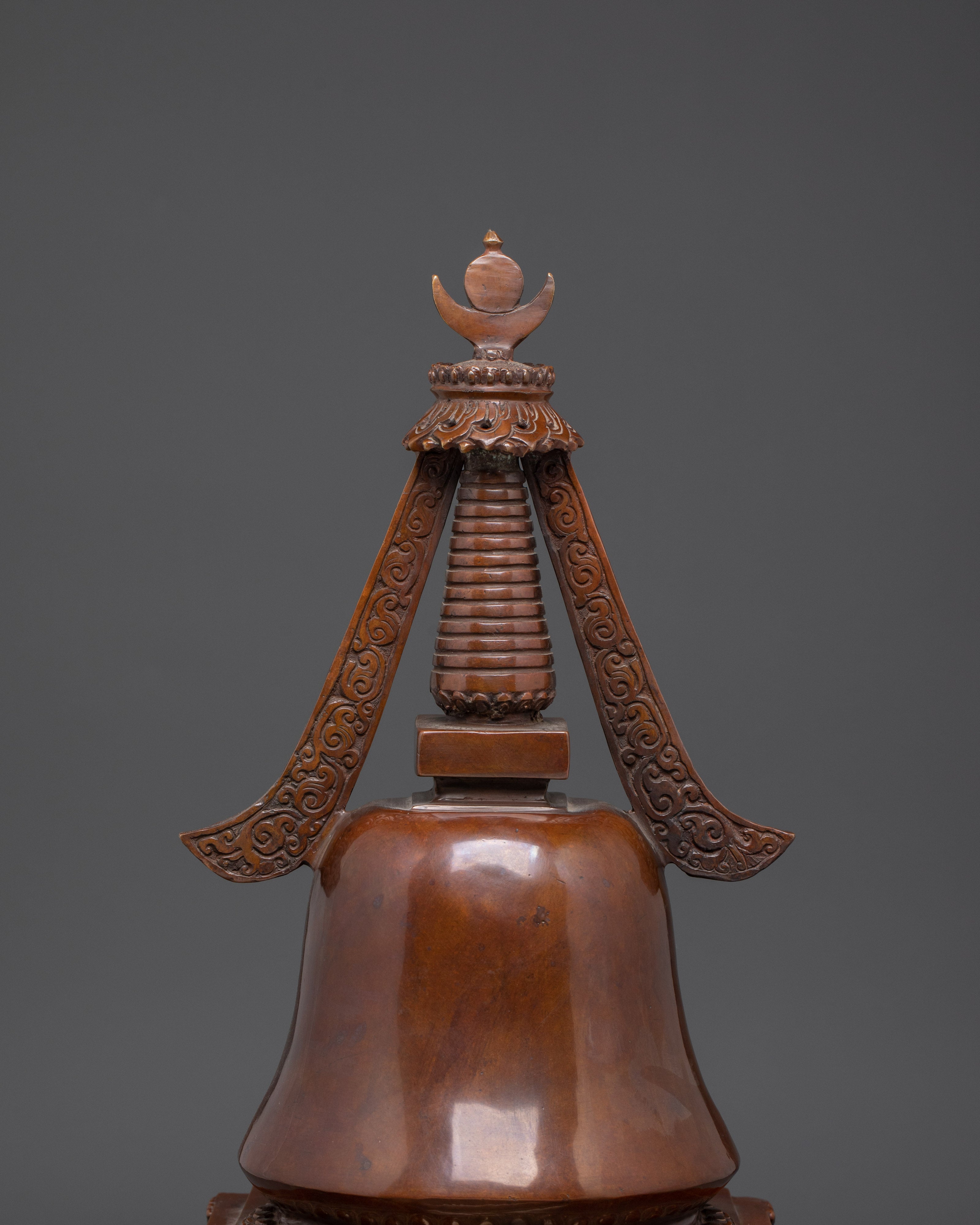 Handcrafted Copper Buddhist Stupa | Tibetan Oxidized Relic for Spiritual Practice