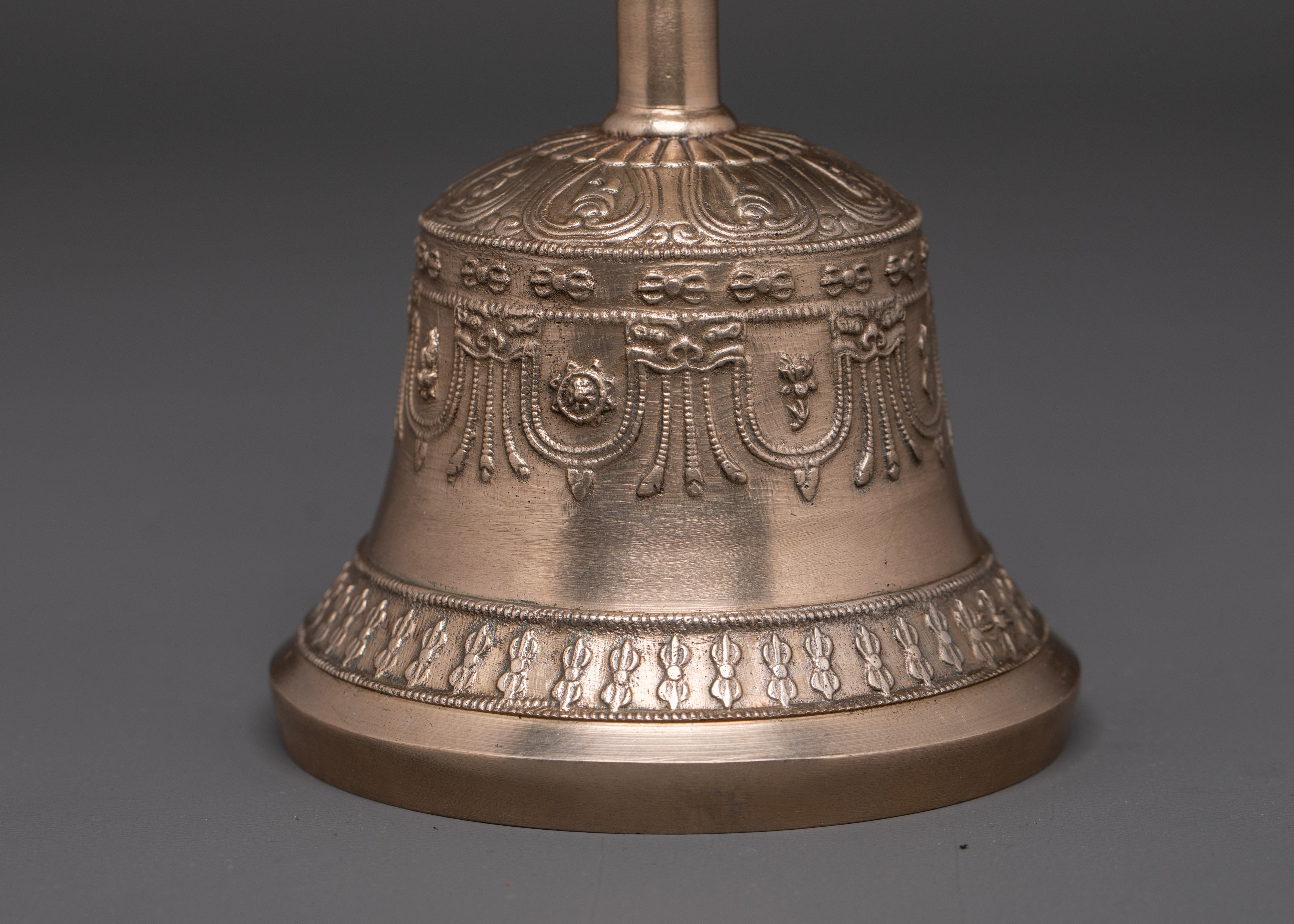 Brass Vajra and Bell for Ritual Ceremonies | Tibetan Buddhist Bell and Vajra