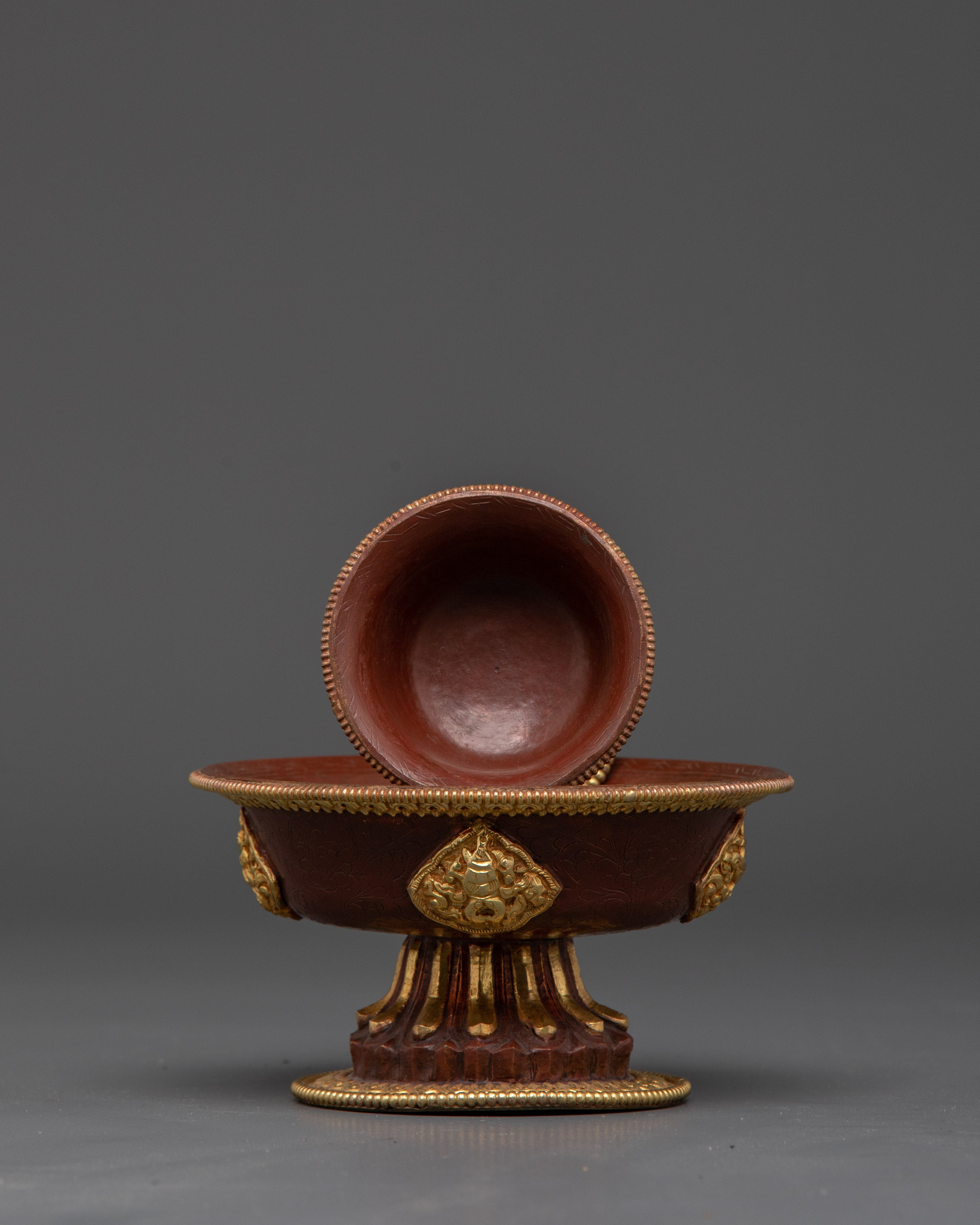 Copper Serkyem Set for Offering | Spiritual Decor for Altar