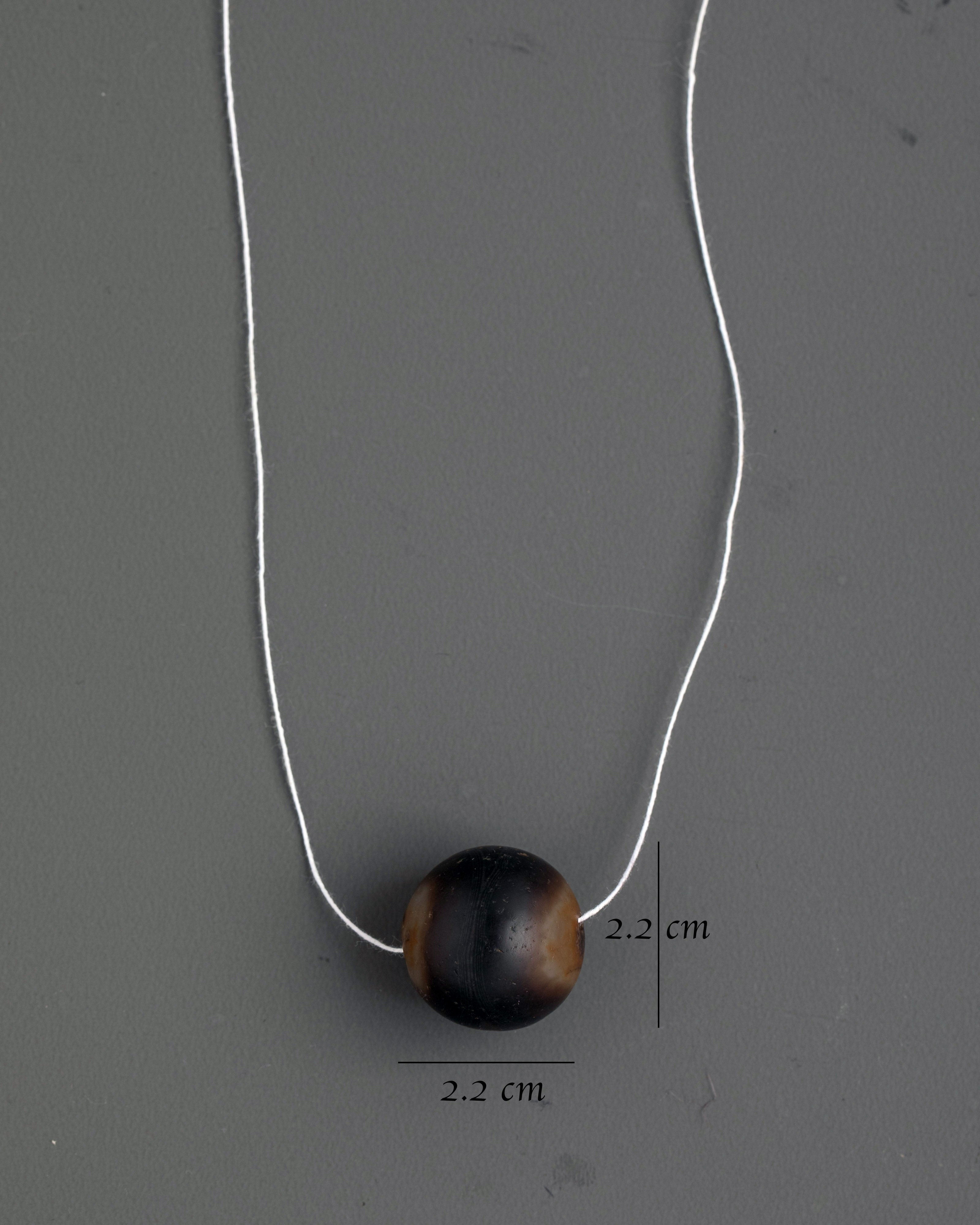Handcrafted Antique Round Chong Locket | Bead Pendant for Meditation