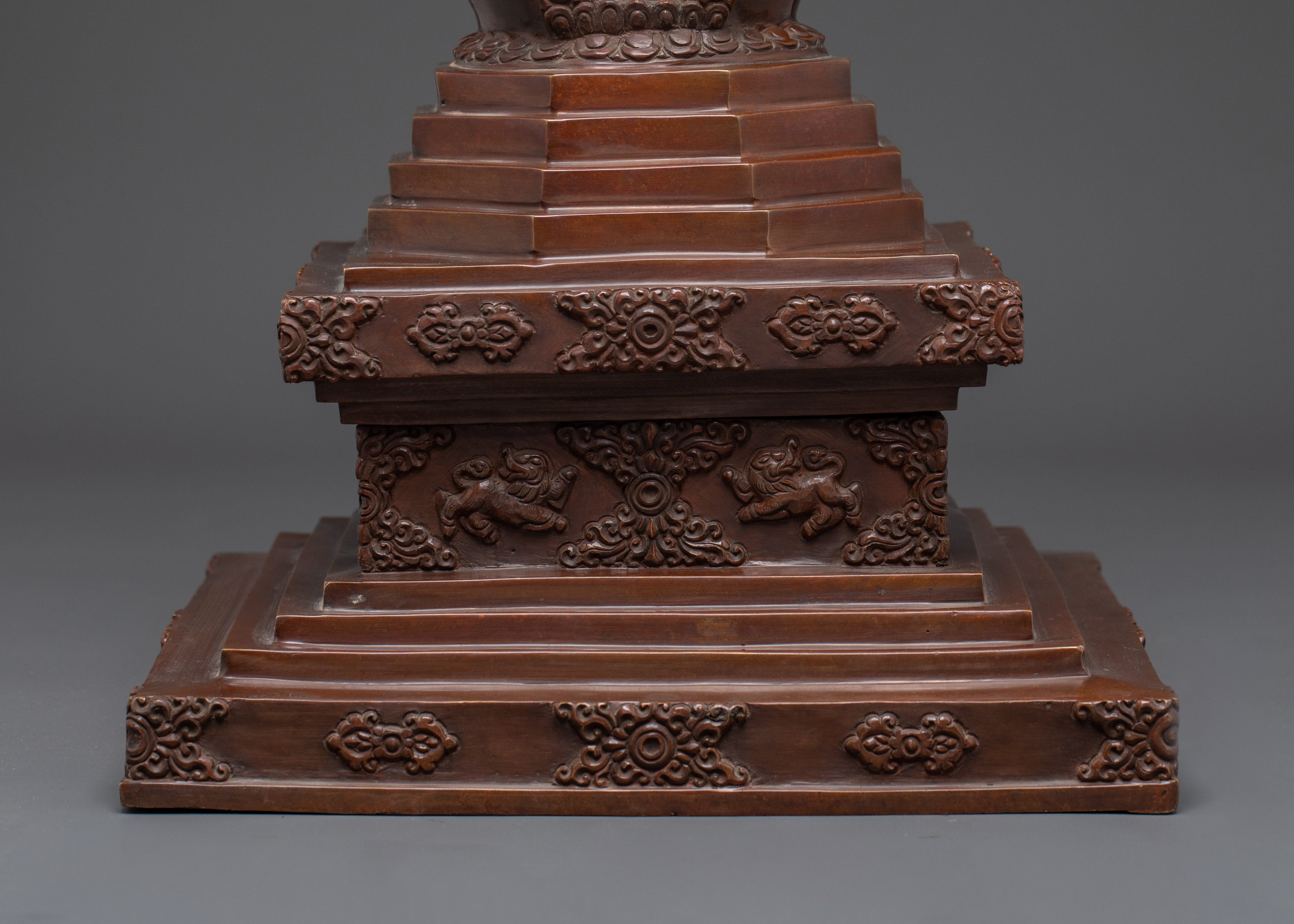 Handcrafted Buddhist Oxidized Copper Stupa | For Spiritual Altars
