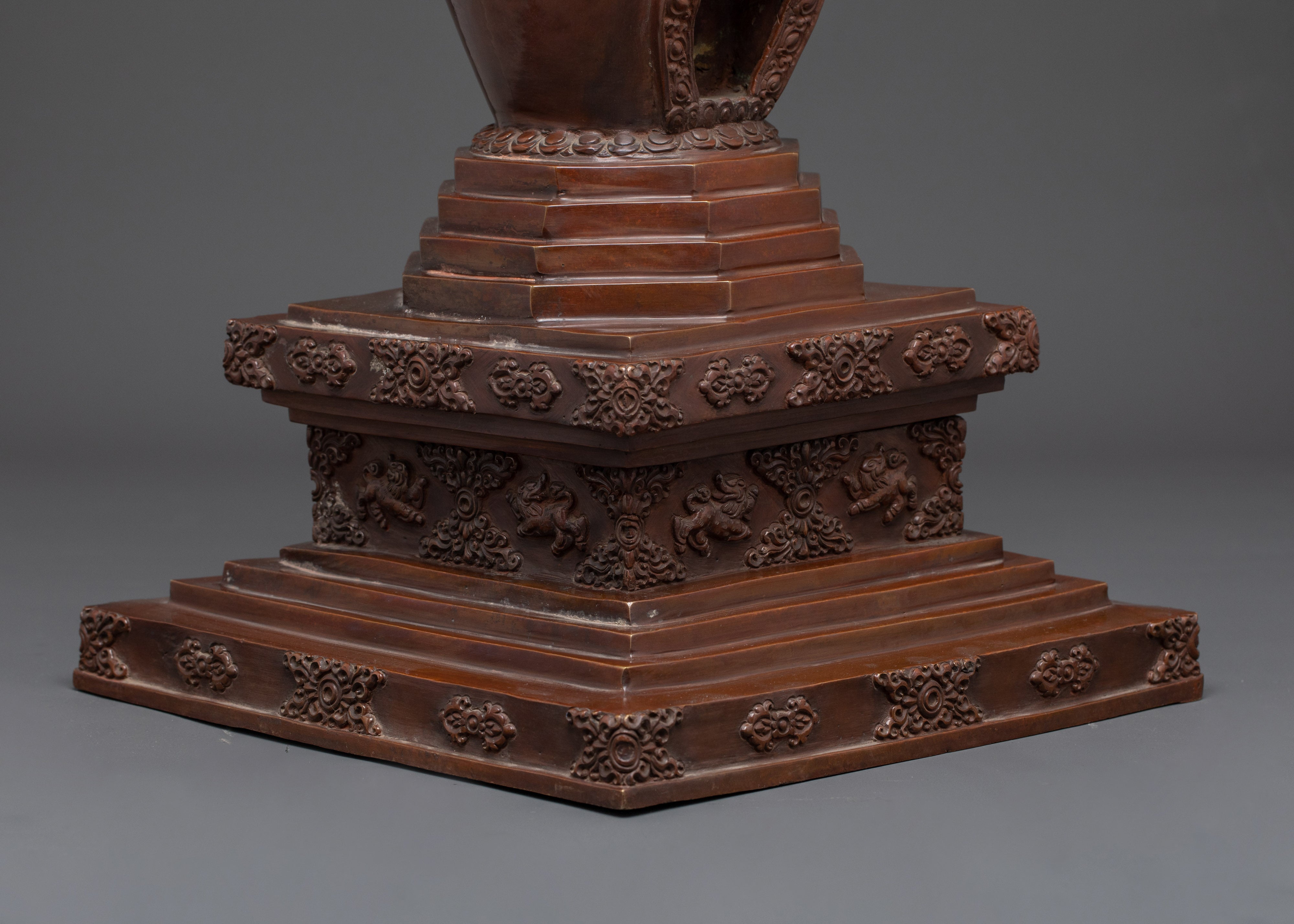 Handcrafted Buddhist Oxidized Copper Stupa | For Spiritual Altars