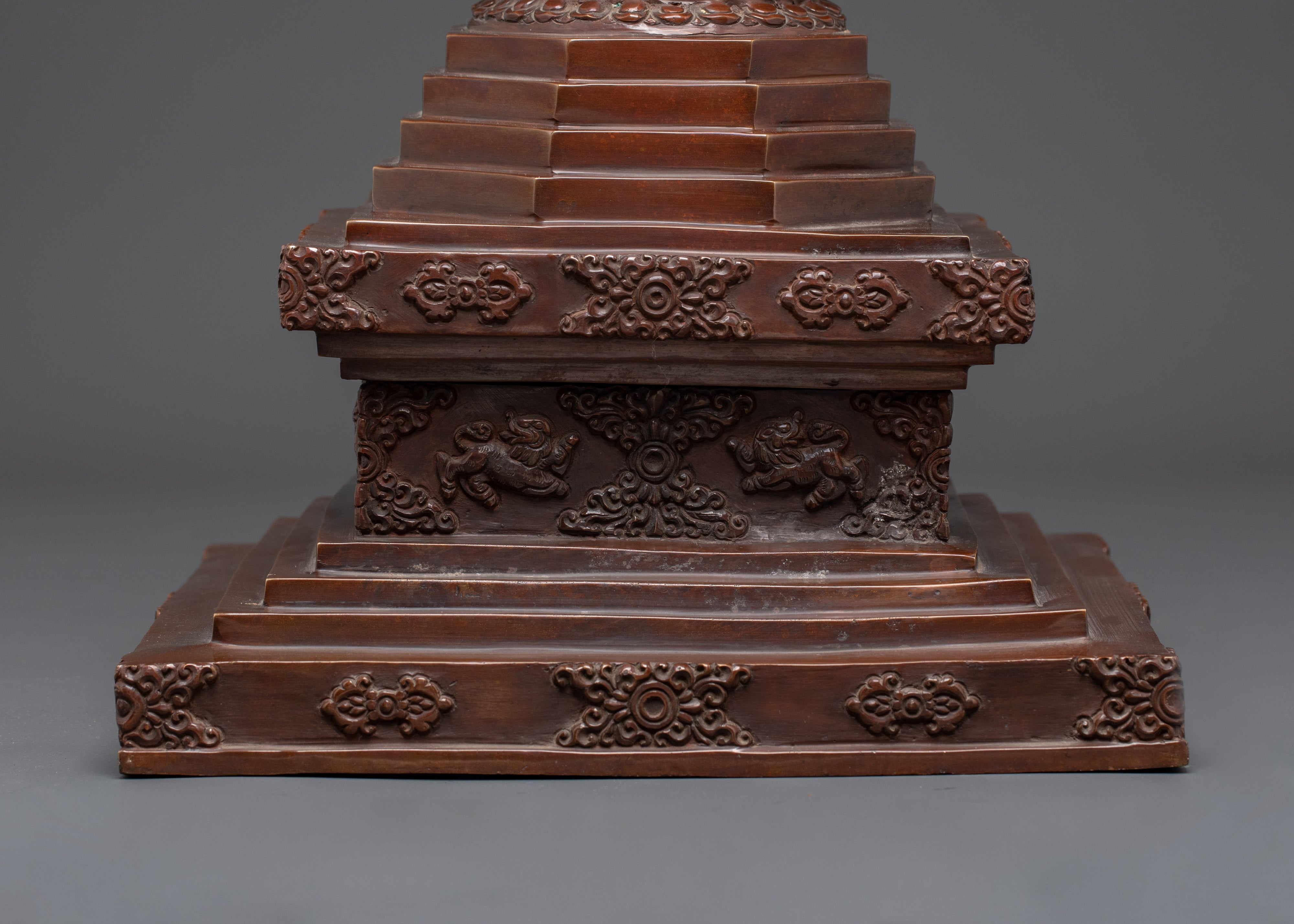 Handcrafted Buddhist Oxidized Copper Stupa | For Spiritual Altars