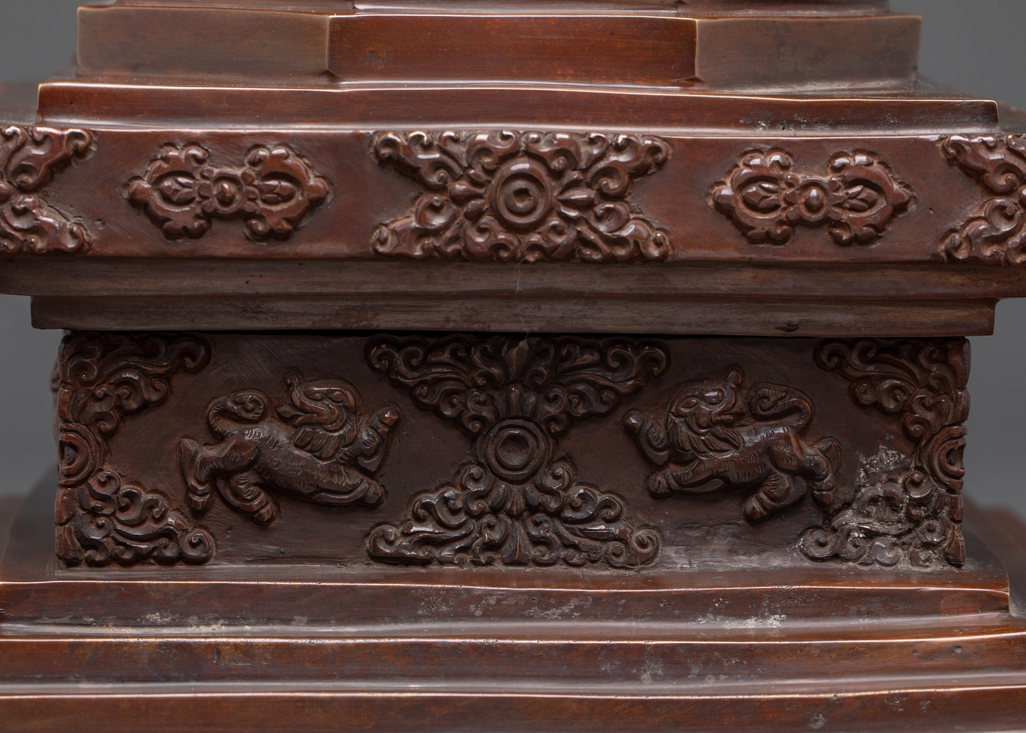 Handcrafted Buddhist Oxidized Copper Stupa | For Spiritual Altars