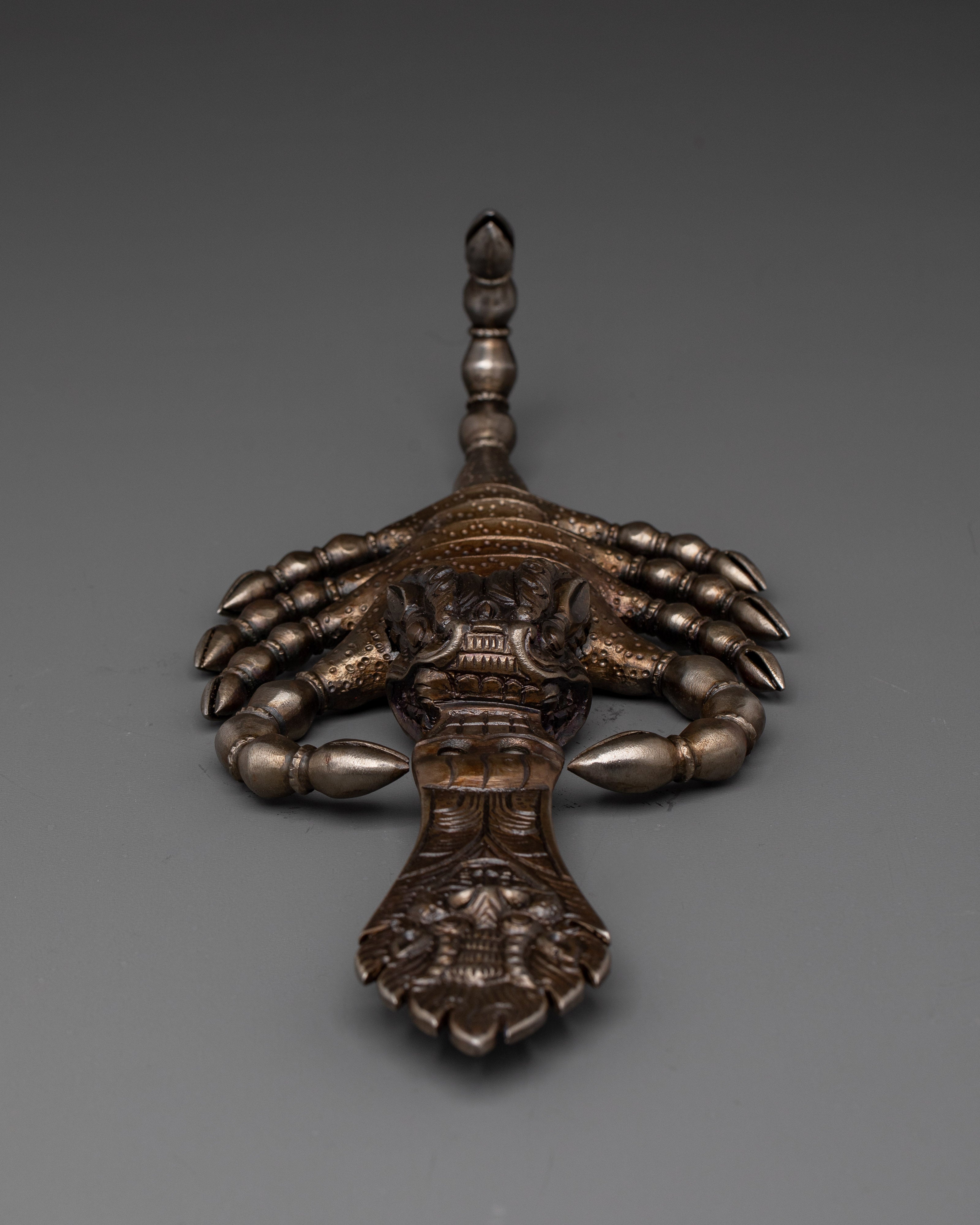 Iron Scorpion Decor with Tibetan Ritual Demon Handle