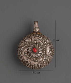 Handcrafted Tibetan Silver Snuff Bottle | 92.5 Silver with Red Coral